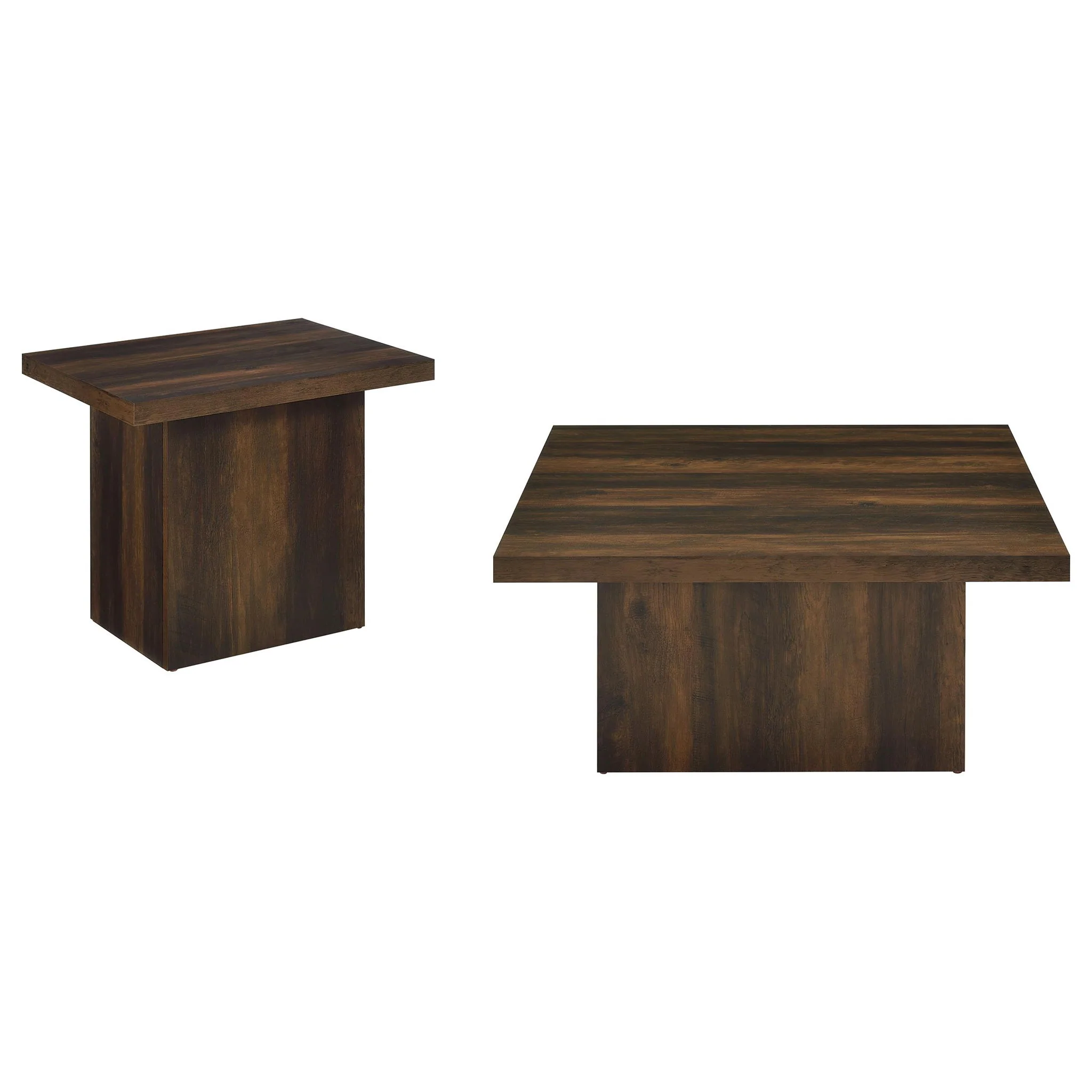 Devar 2-piece Square Coffee and End Table Set Dark Pine - Image 4