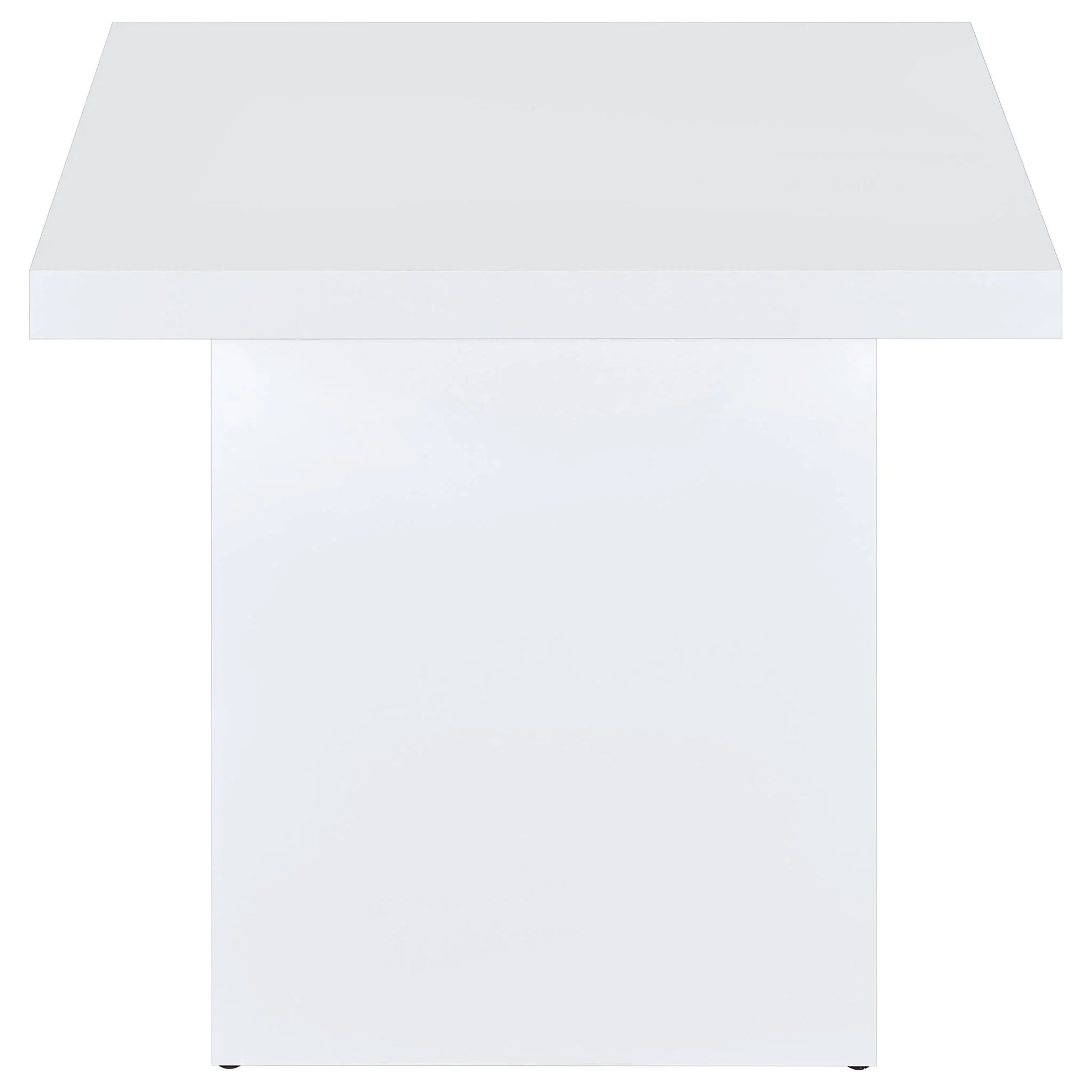 Devar 2-piece Square Coffee End Table Set White High Gloss - Image 2