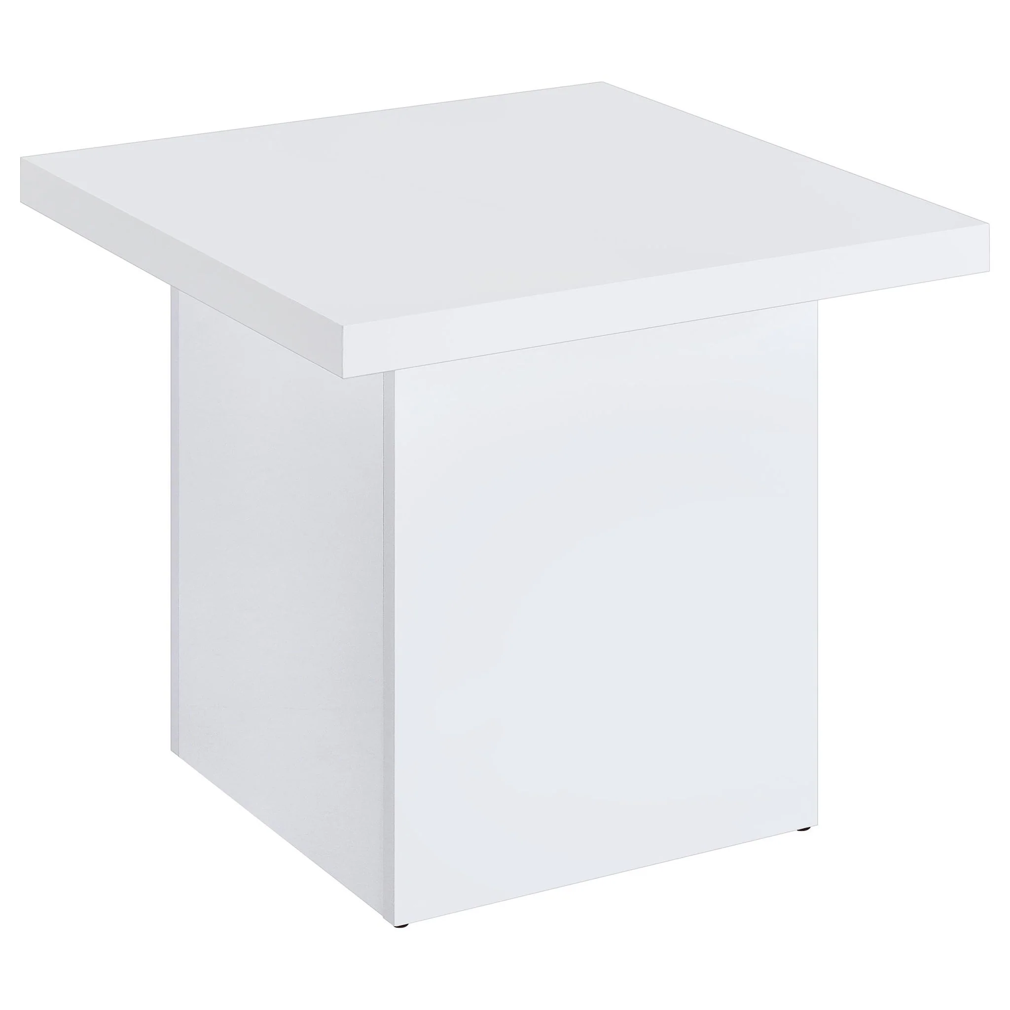 Devar 2-piece Square Coffee End Table Set White High Gloss - Image 3