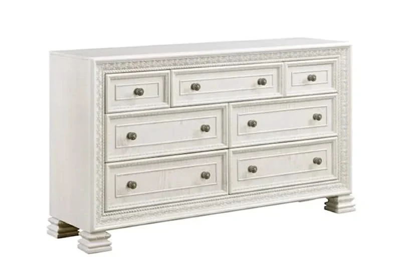 Deville Pearl White Modern 7-Drawer Dresser