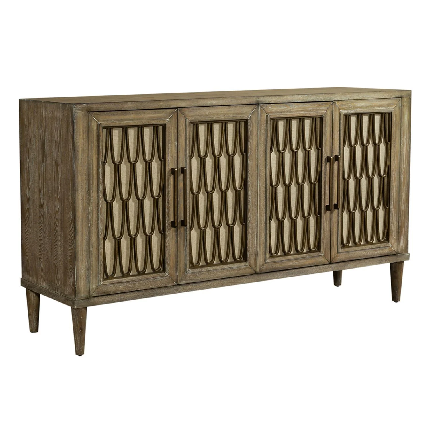 Devonshire - 4 Door Accent Cabinet - Driftwood - Image 4