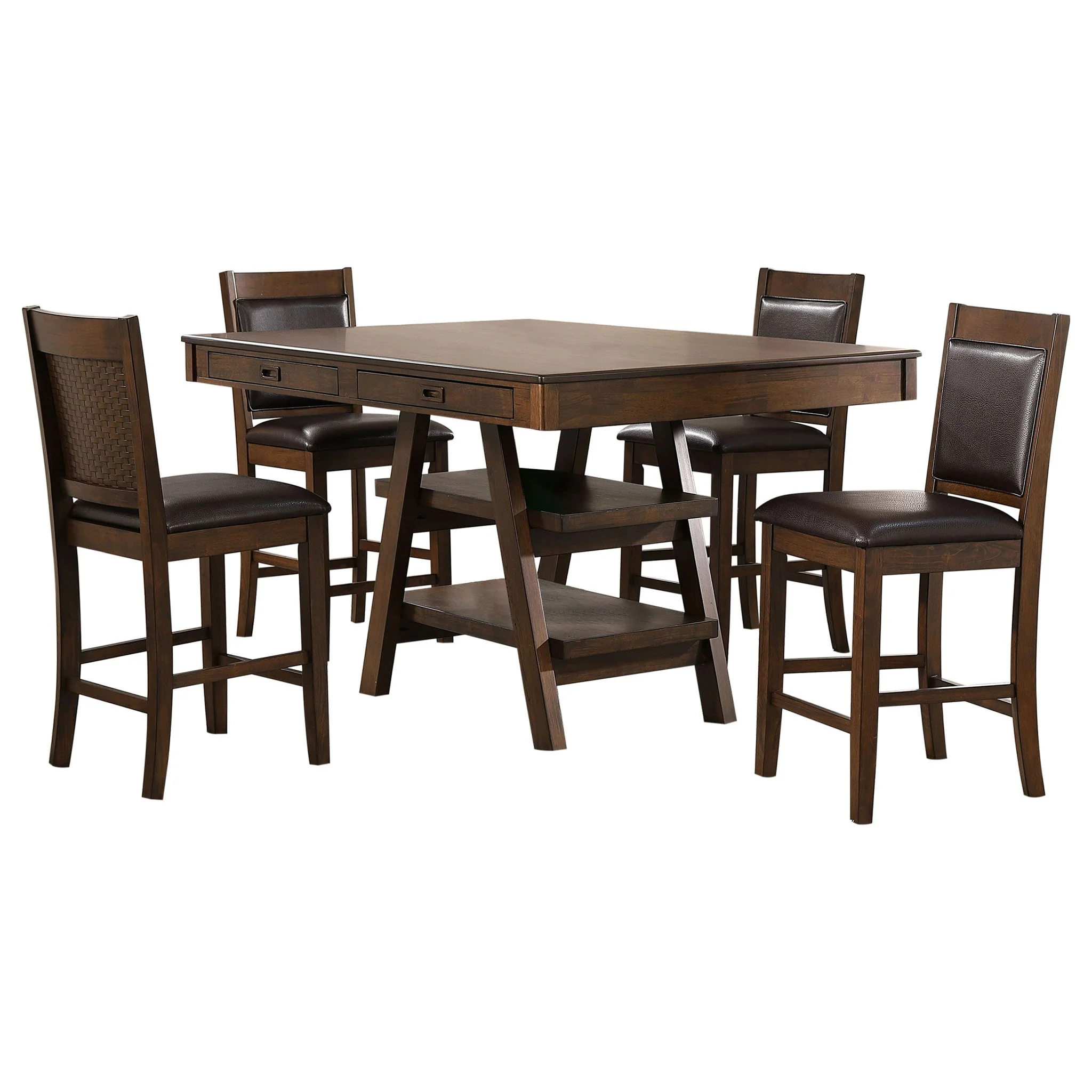 Dewey 5-piece Rectangular Dining Table Set Walnut - Image 4