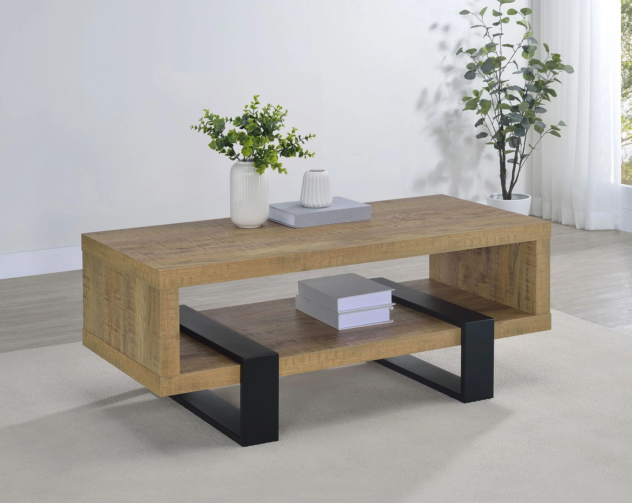 Dinard Engineered Wood Cocktail Coffee Table Mango - Image 2