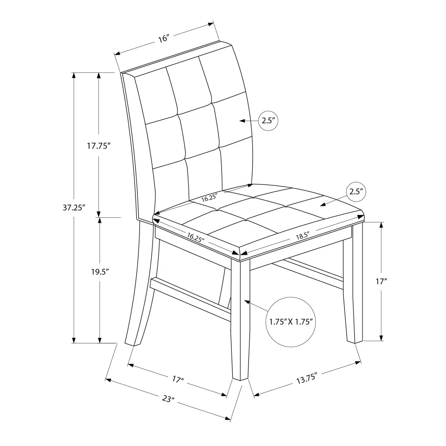 Dining Chair (Set of 2) - Brown - Image 3