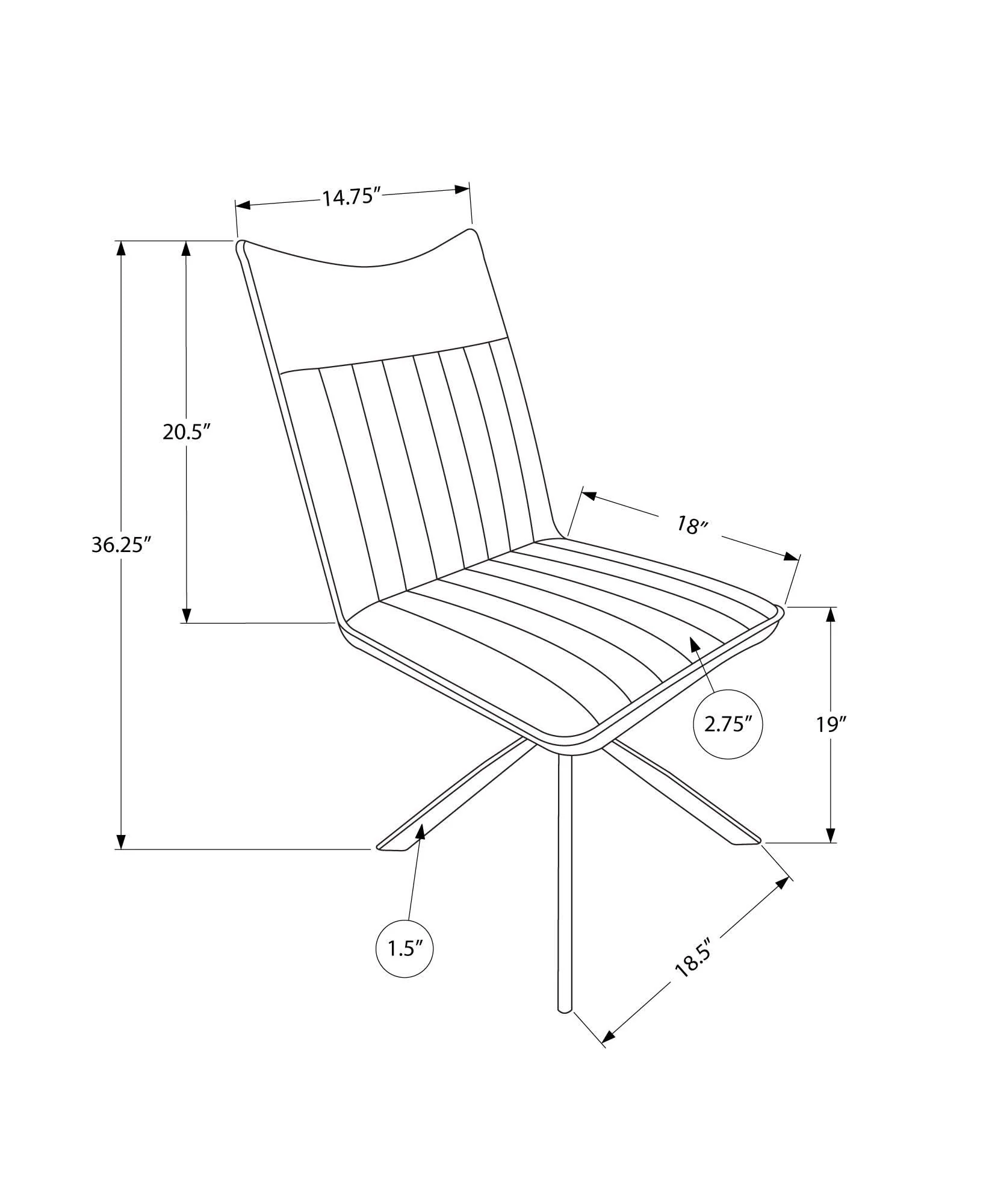 Dining Chair, Side, Upholstered For Dining Room, Modern - Image 8