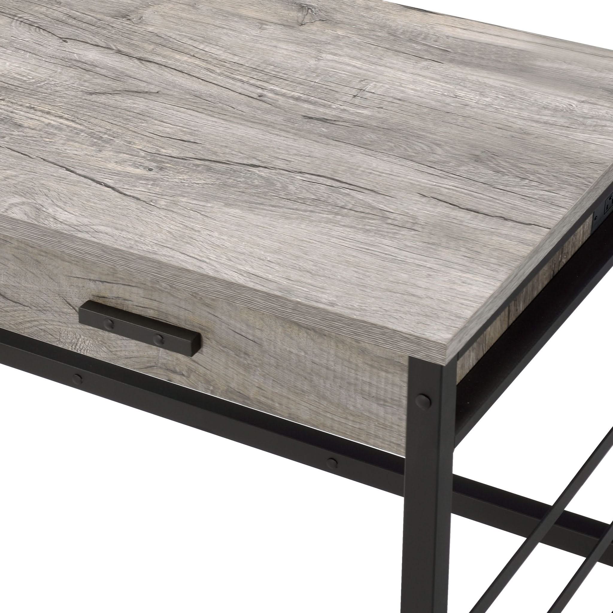 Disho - Weathered Writing Desk With USB - Oak - Image 3