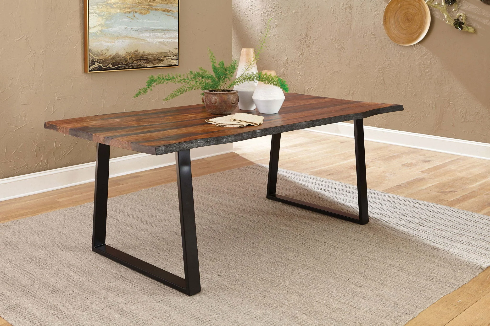 Ditman 80-inch Live Edge Dining Table Grey Sheesham - Image 2