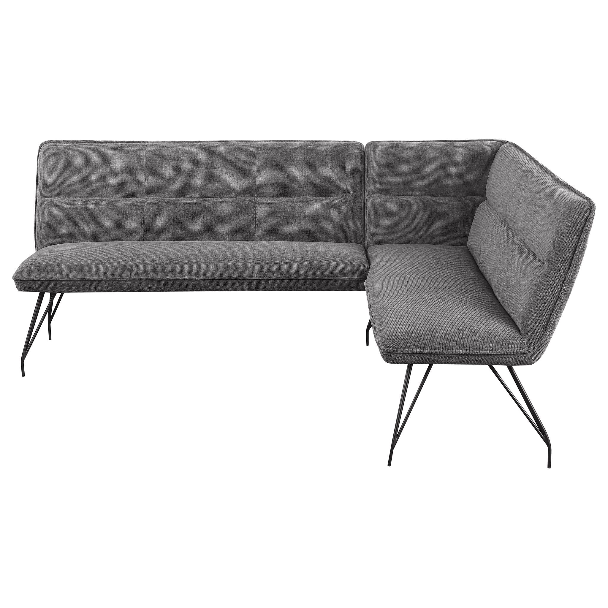Dodson Fabric Upholstered L-Shaped Nook Dining Bench Grey - Image 4
