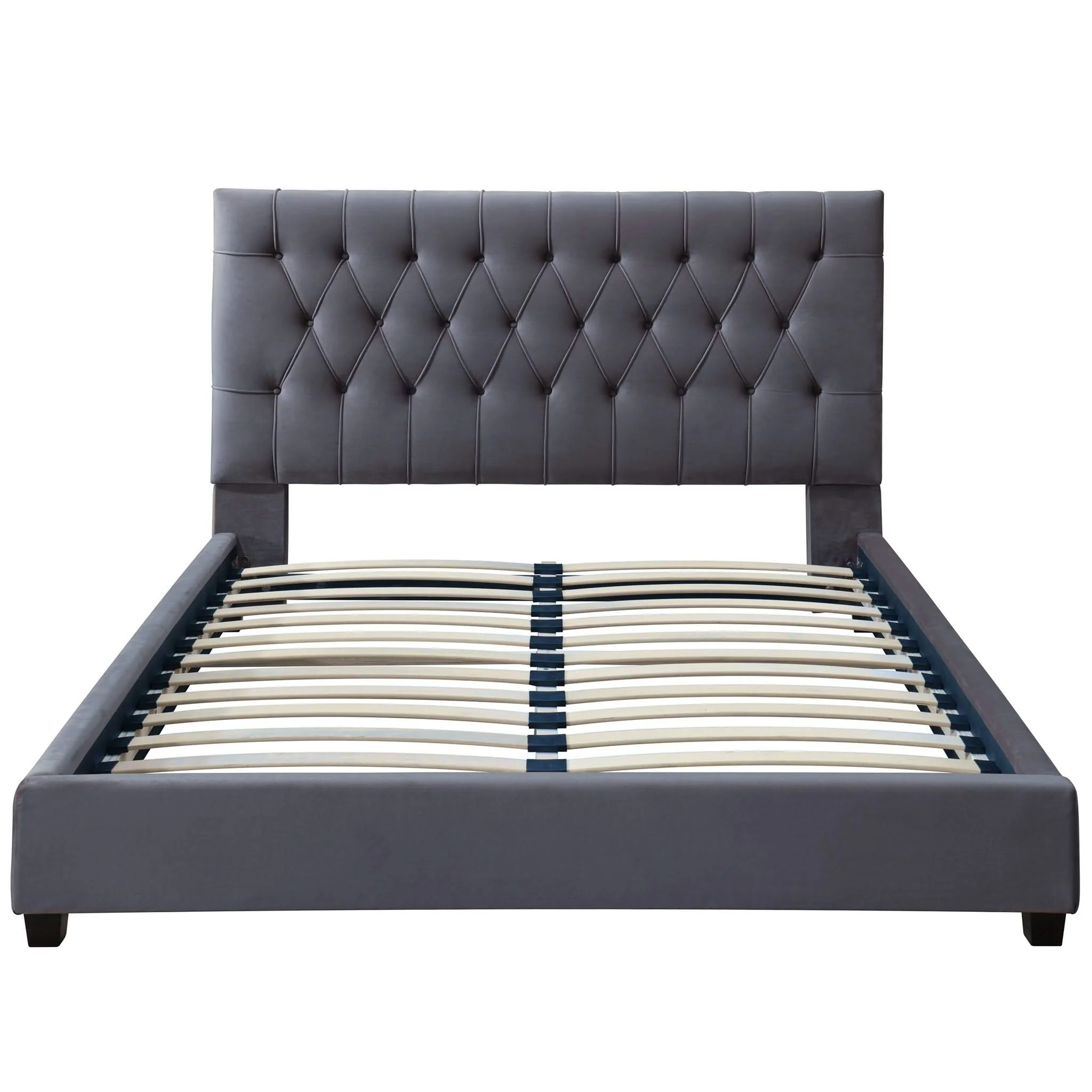 Donald - Mid-Century Modern Upholstered Platform Bed - Image 2