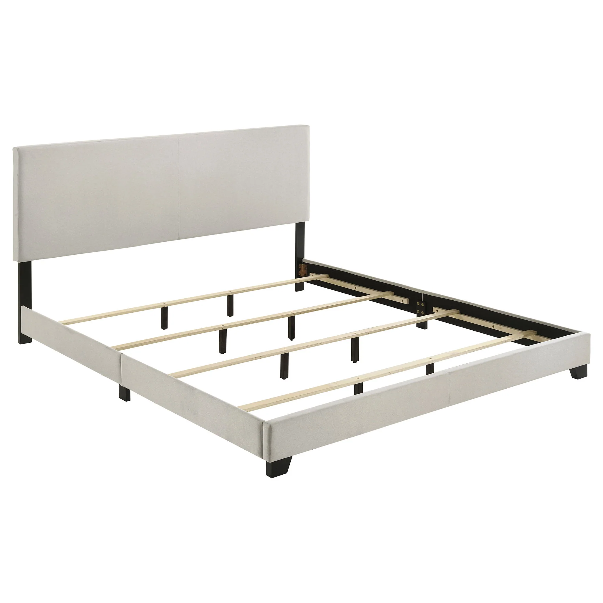 Dorian Fabric Upholstered California King Panel Bed Cream - Image 2
