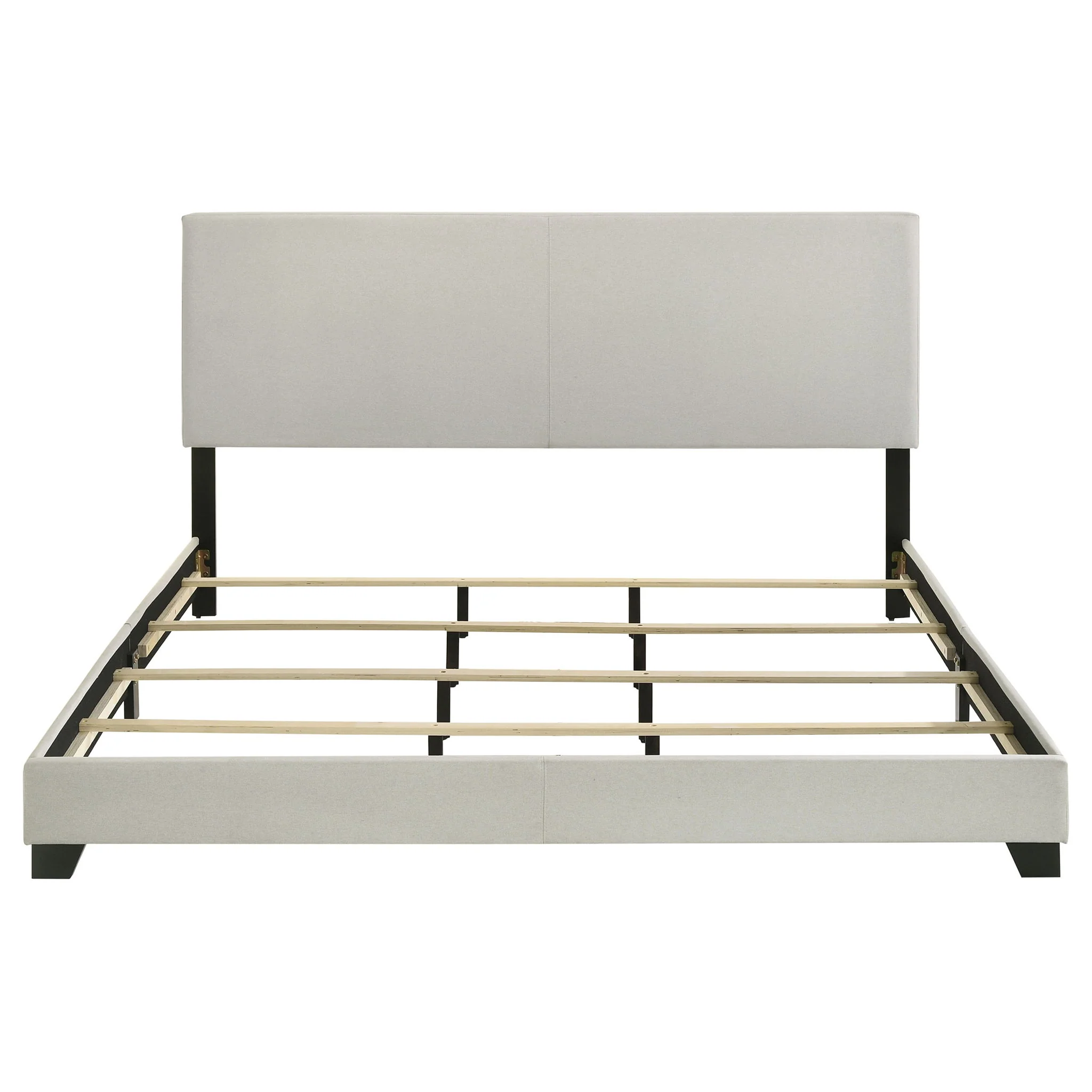 Dorian Fabric Upholstered California King Panel Bed Cream - Image 4