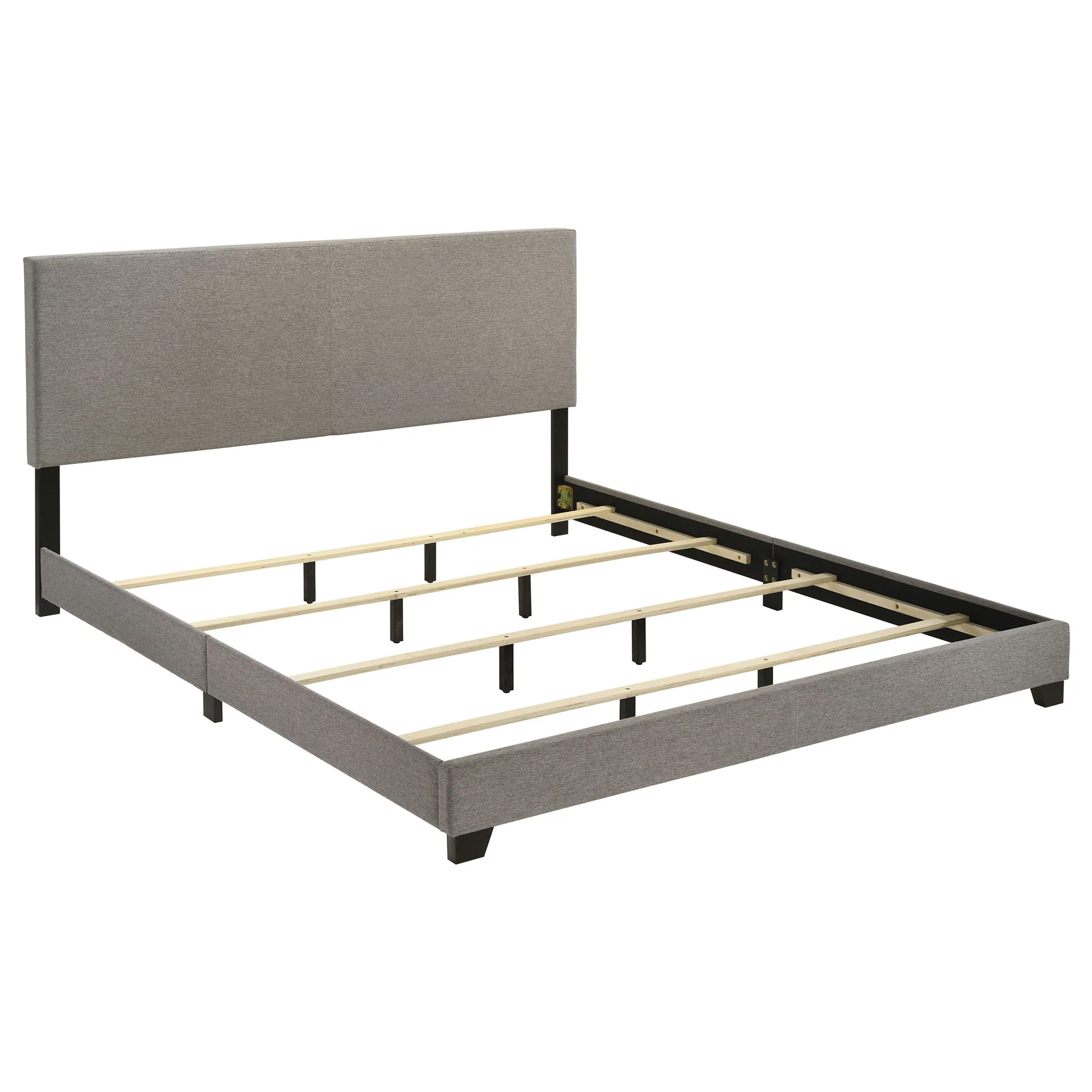 Dorian Fabric Upholstered Eastern King Panel Bed Taupe - Image 3