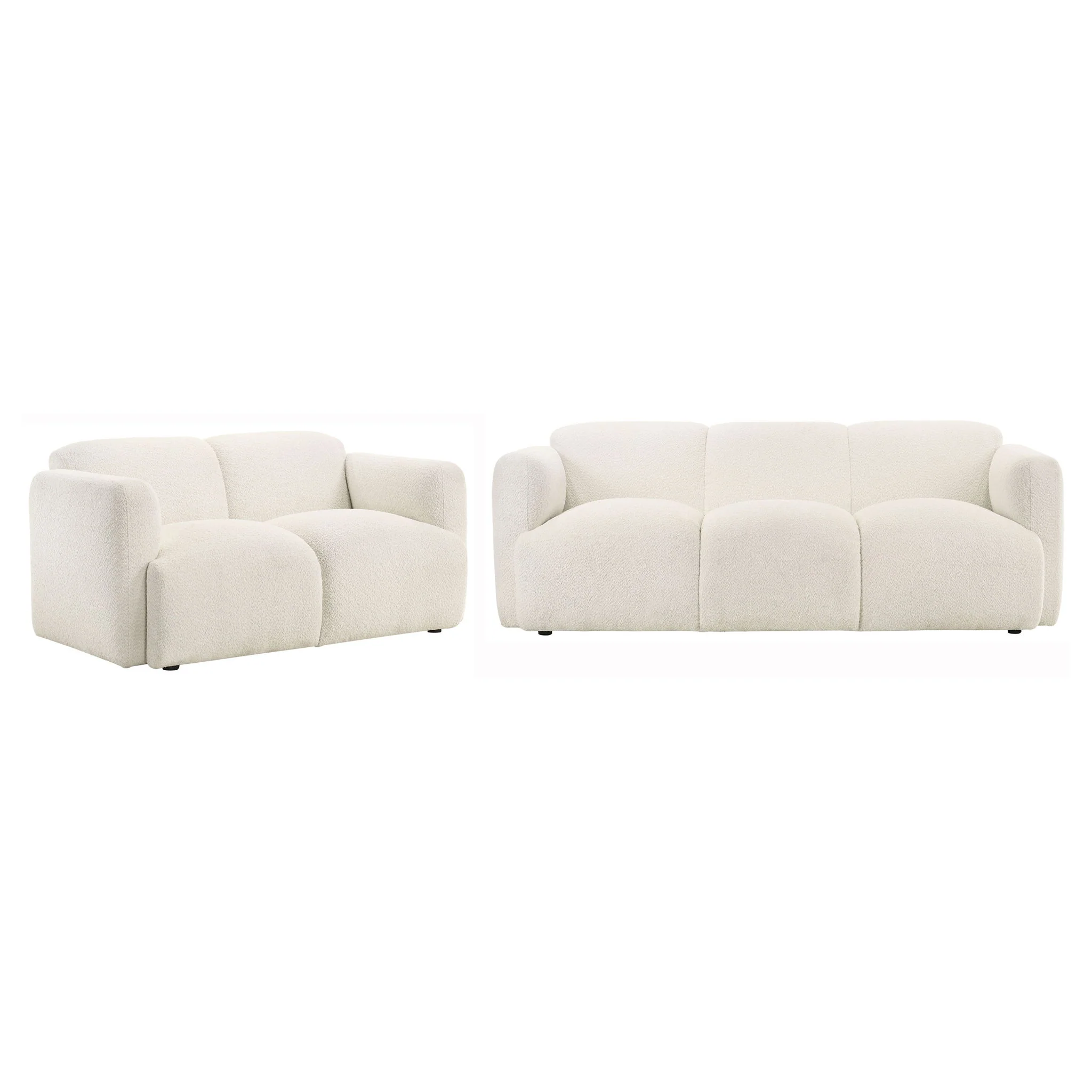 Dorset 2-piece Upholstered Round Track Arm Sofa Set White - Image 2