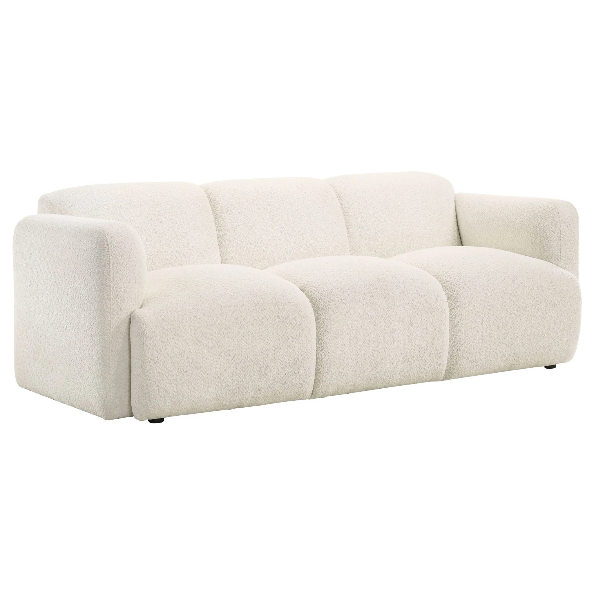 Dorset 2-piece Upholstered Round Track Arm Sofa Set White - Image 4