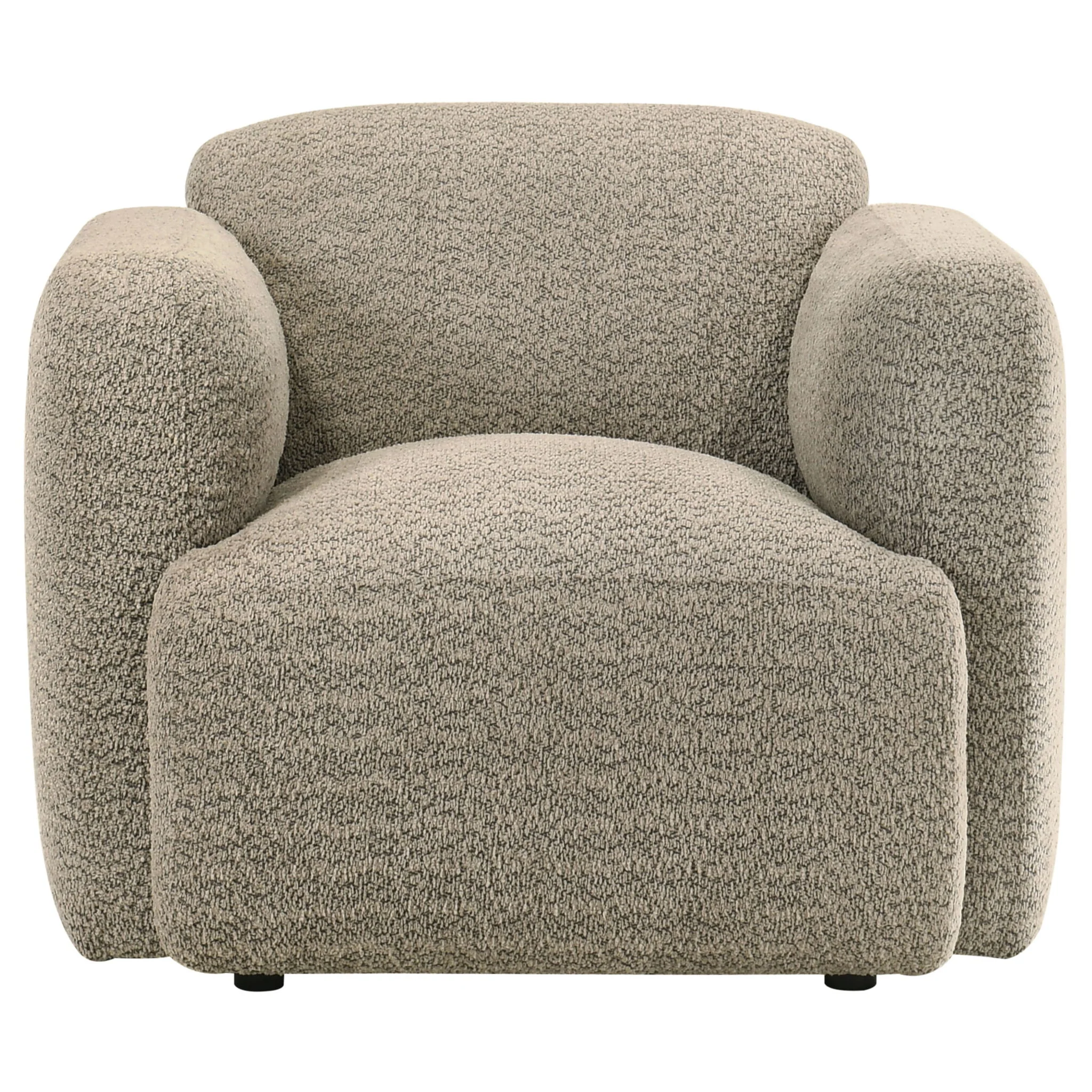 Dorset Fabric Upholstered Round Track Arm Accent Chair Brown - Image 2