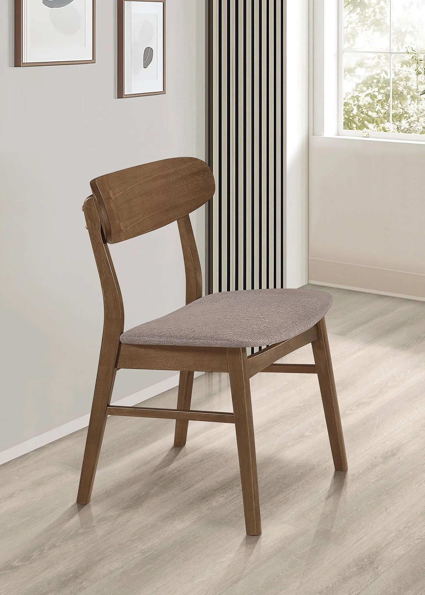 Dortch Dining Side Chair Walnut and Brown (Set of 2) - Image 2