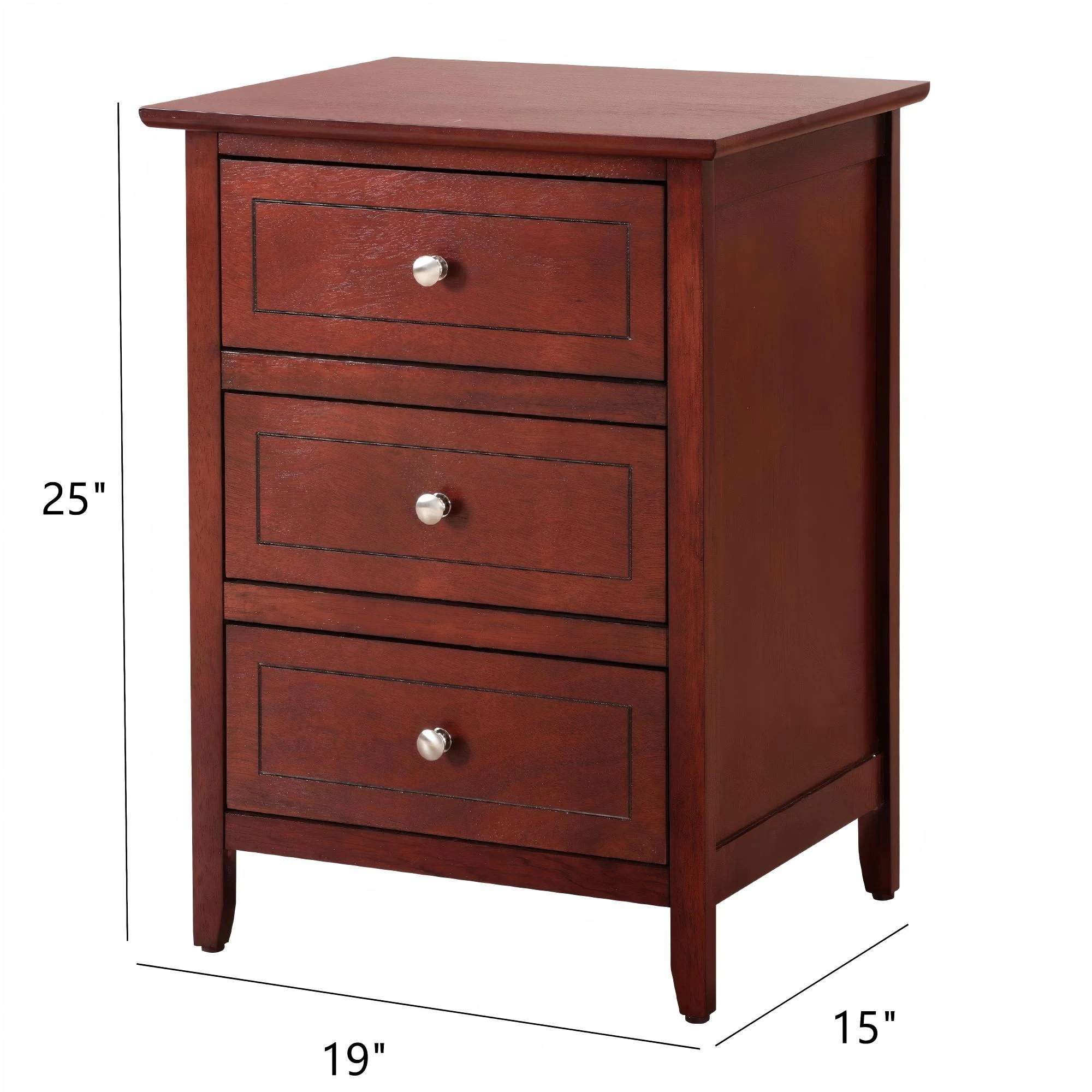 Dove Tailed Drawers 3 Drawer Nightstand - Image 9