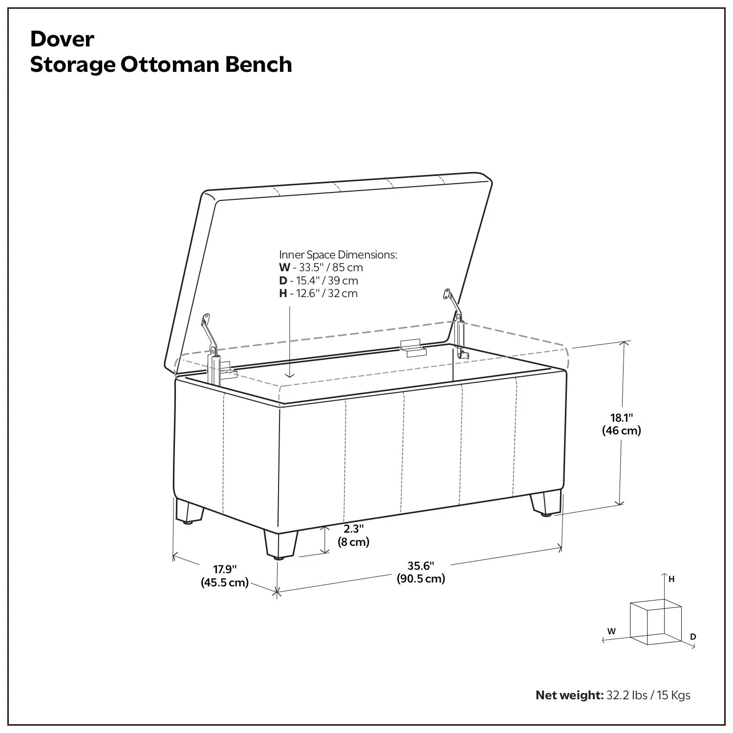 Dover - Upholstered Storage Ottoman Bench - Image 37