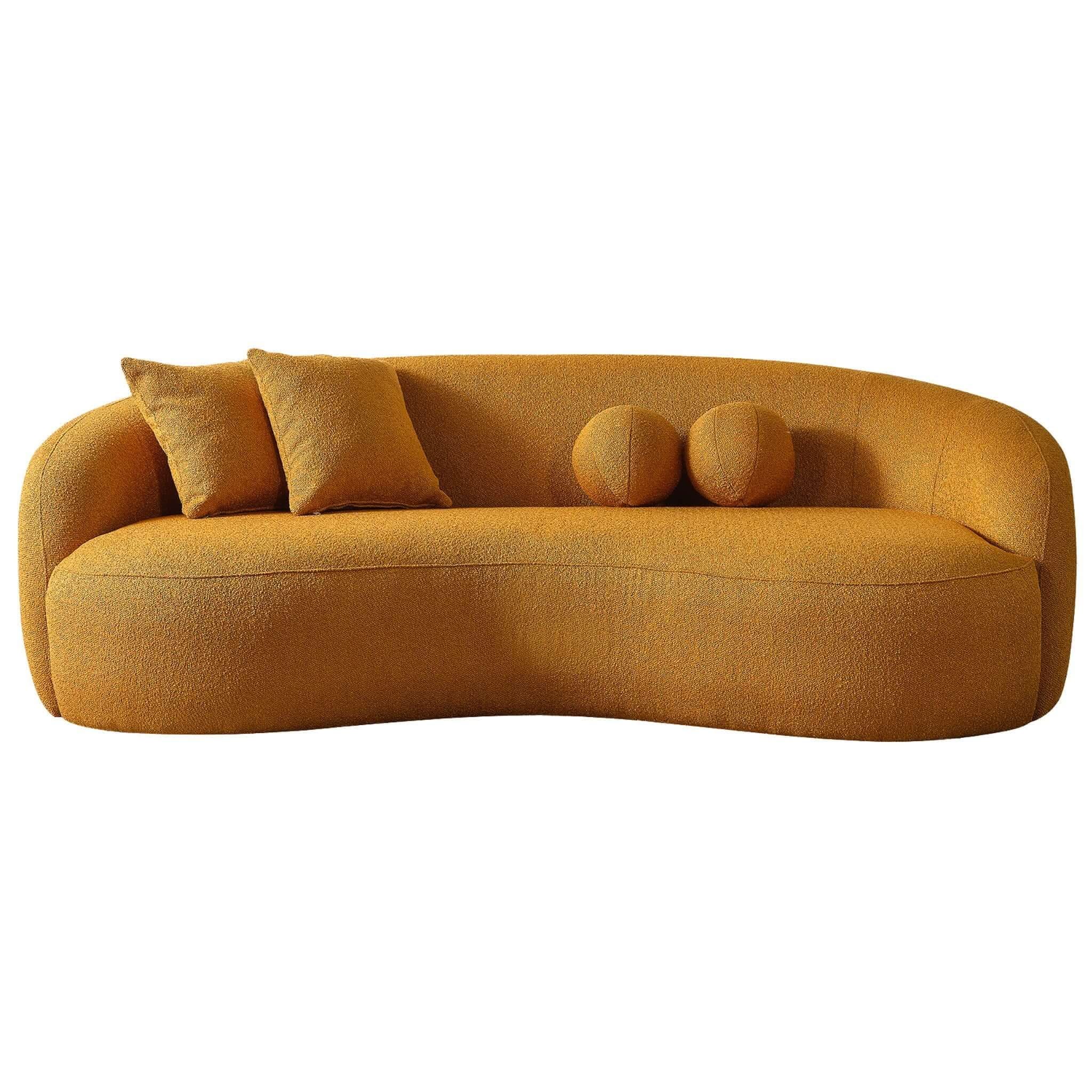 Drake - Japandi Style Curvy Boucle Sofa - Image 2