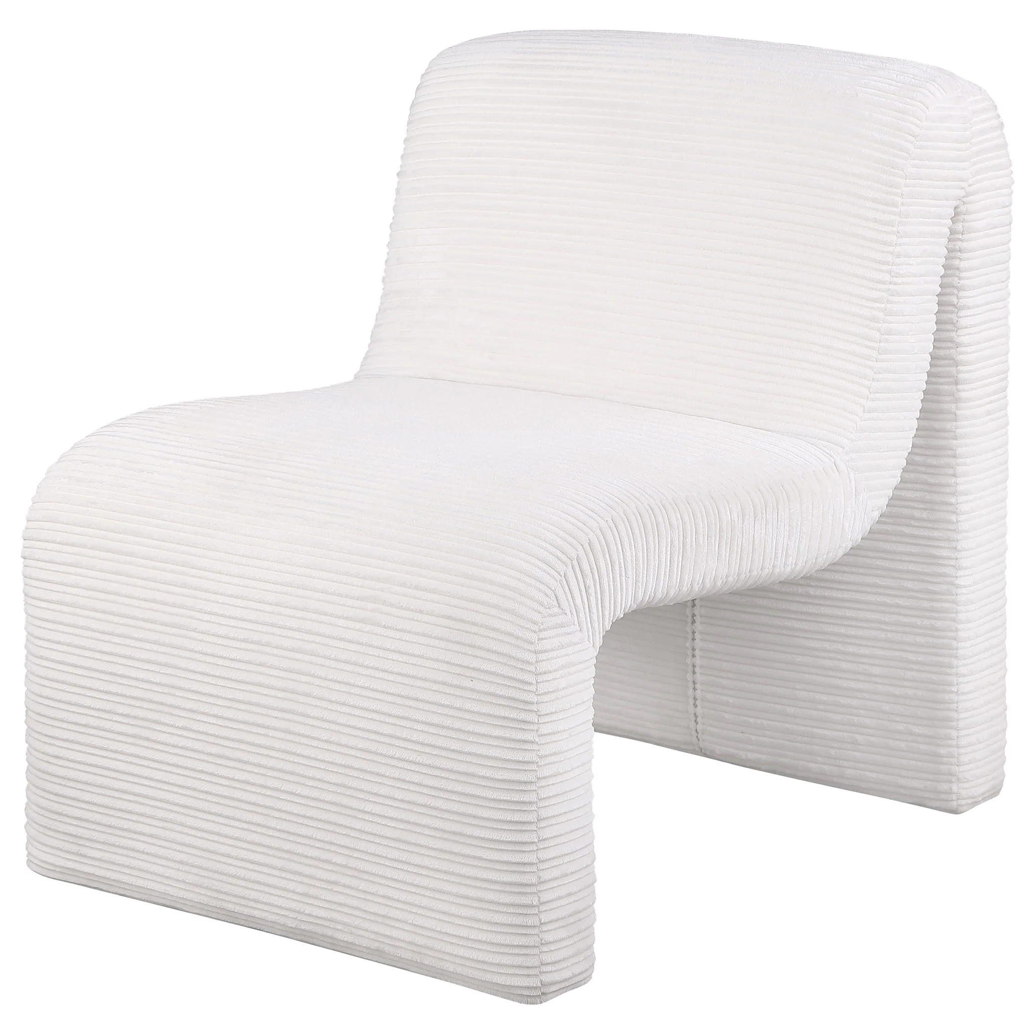 Drayton Upholstered Curved Armless Accent Chair Ivory - Image 4