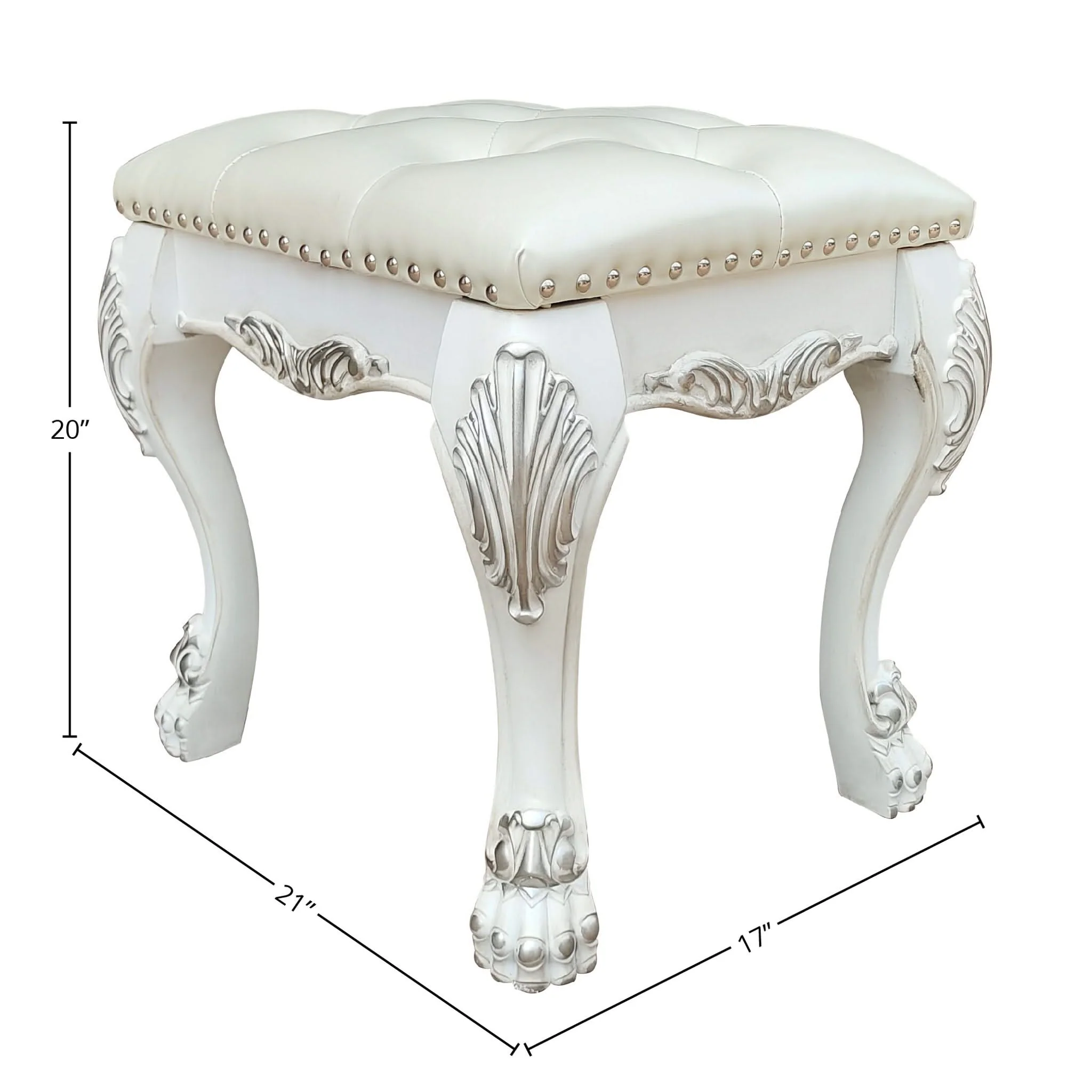 Dresden II - Vanity Stool - Bone White - Image 4