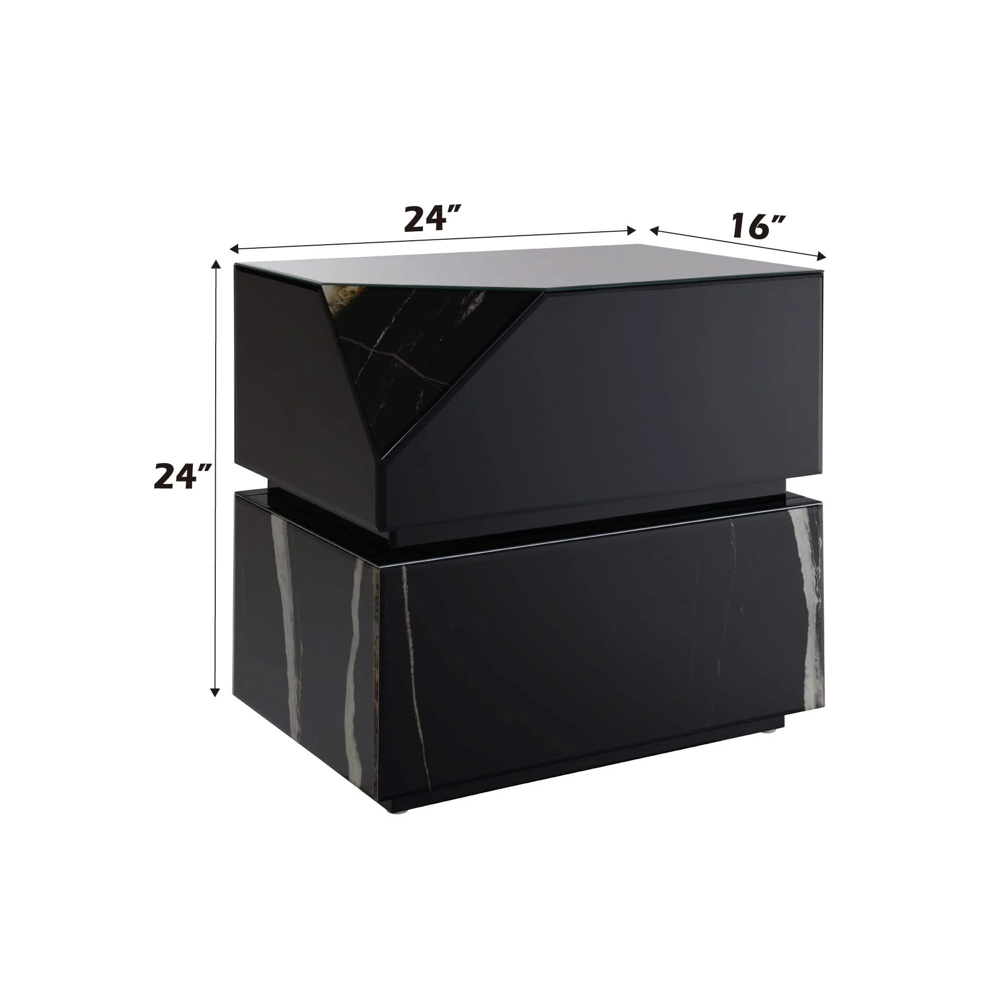 Drisana - Mirrored End Table - Black - Image 4