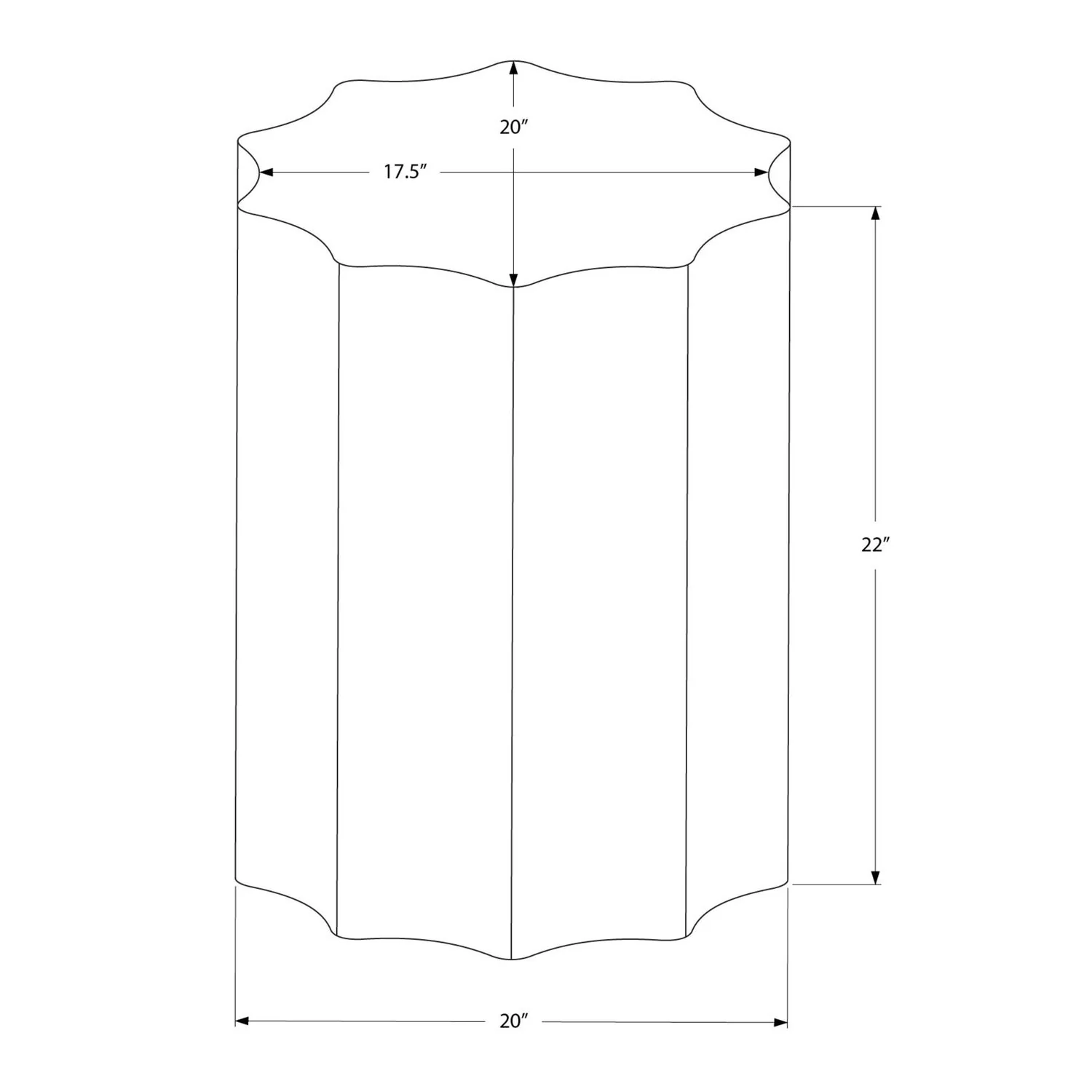Drum Accent Side Table, Stylish Scalloped Design - Image 8