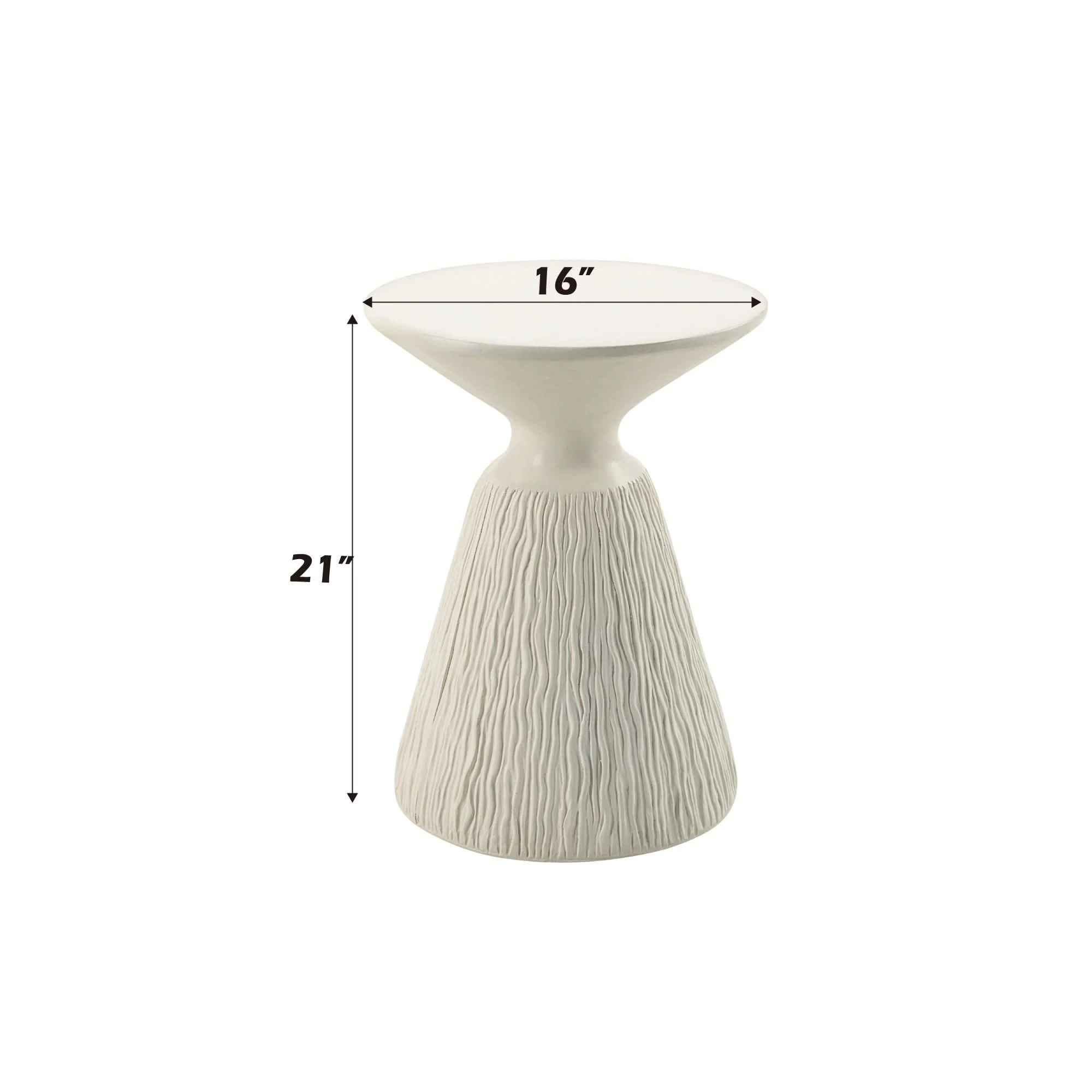 Duane - Fiber Concrete Accent Table - White - Image 2