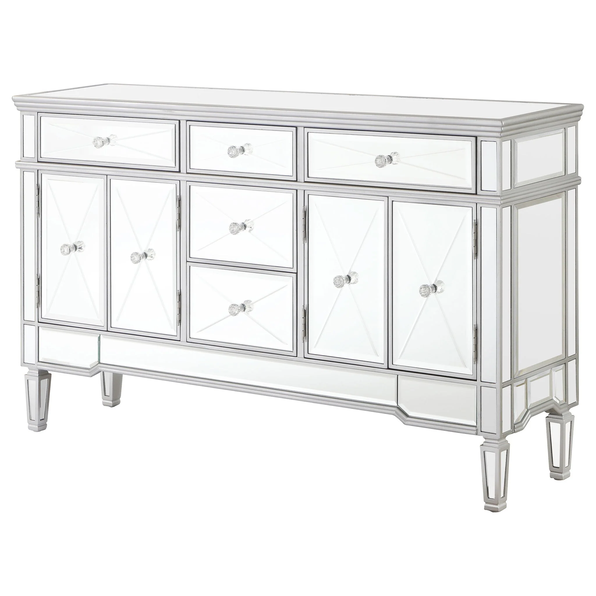 Duchess 5-drawer Mirrored Storage Accent Cabinet Silver - Image 2