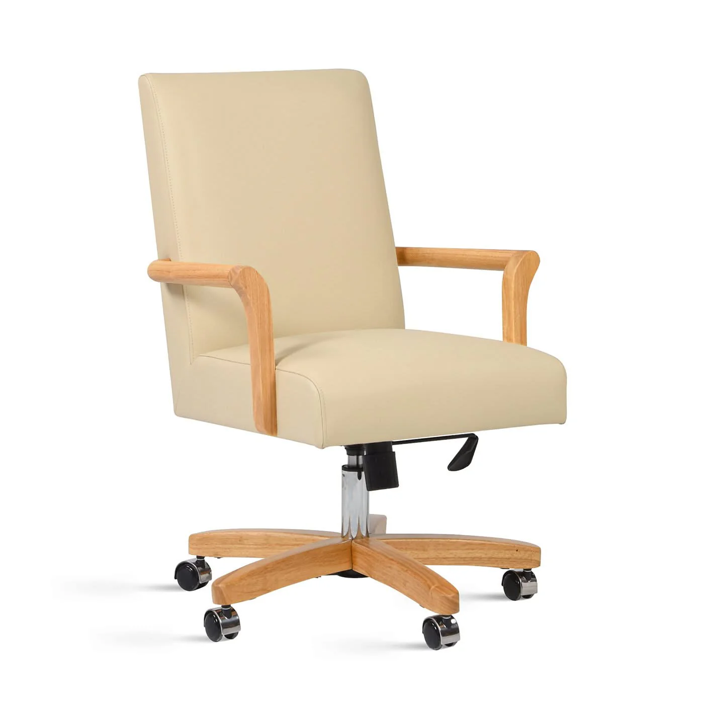Dumont - Modern Farmhouse High Back Executive Home Office Chair - Neutral Cream Beige / Natural - Image 4