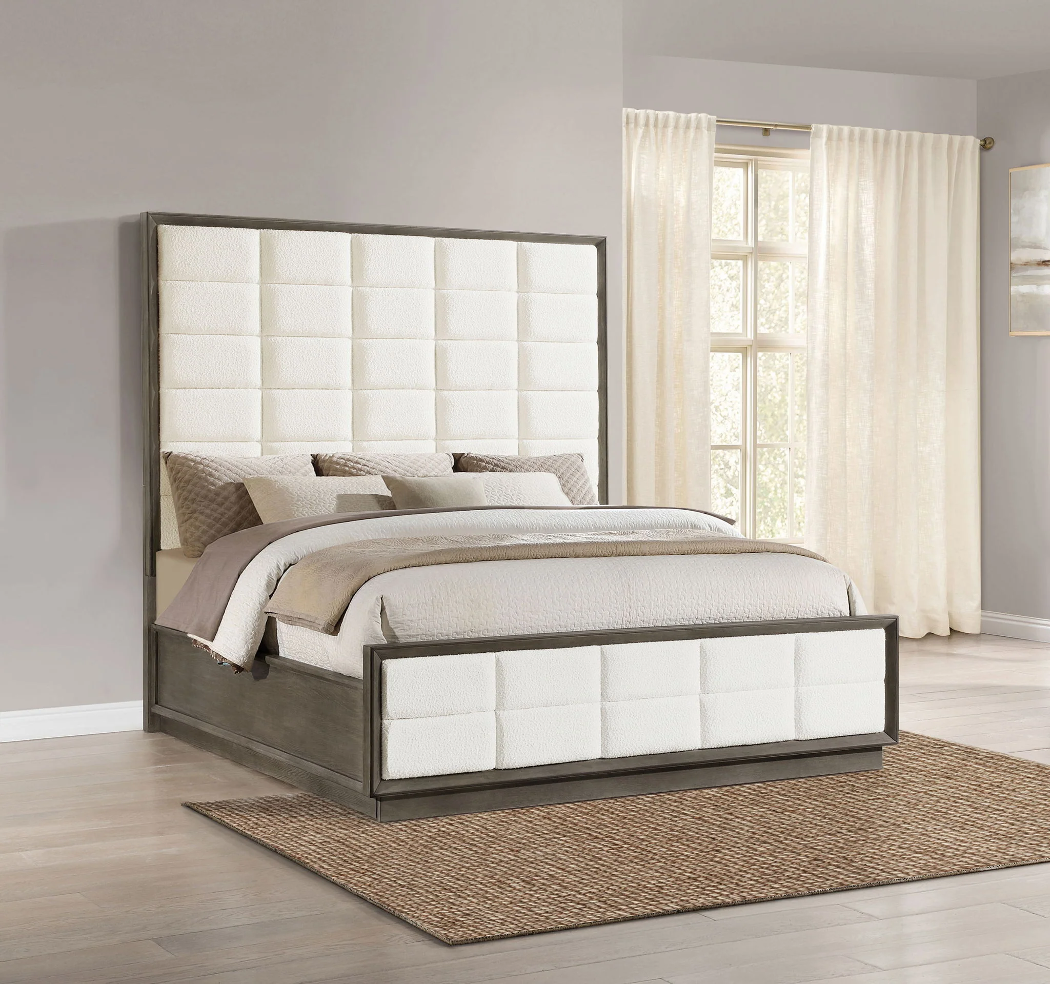 Durango 80-inch Eastern King Panel Bed Taupe Oak - Image 4