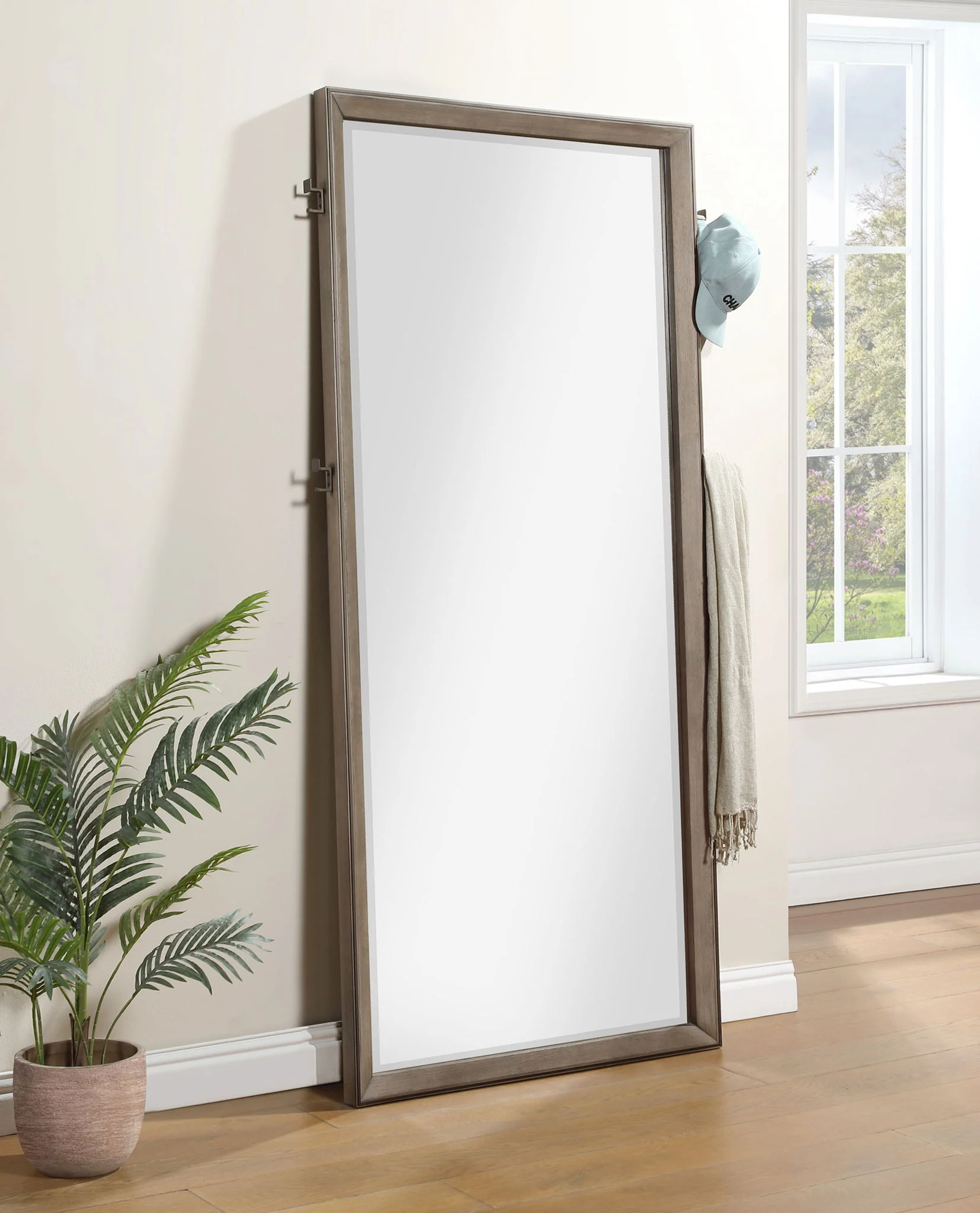 Durango 80-inch Standing Floor Mirror Washed Oak - Image 4