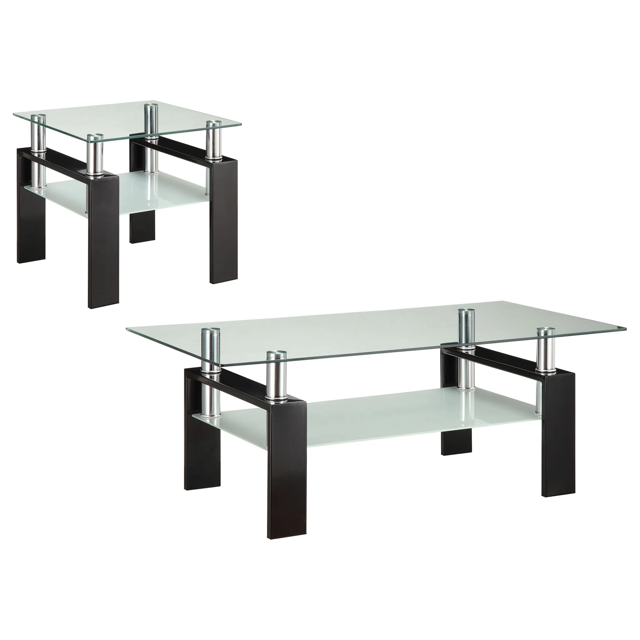 Dyer 2-piece Rectangular Coffee and End Table Set Black - Image 2