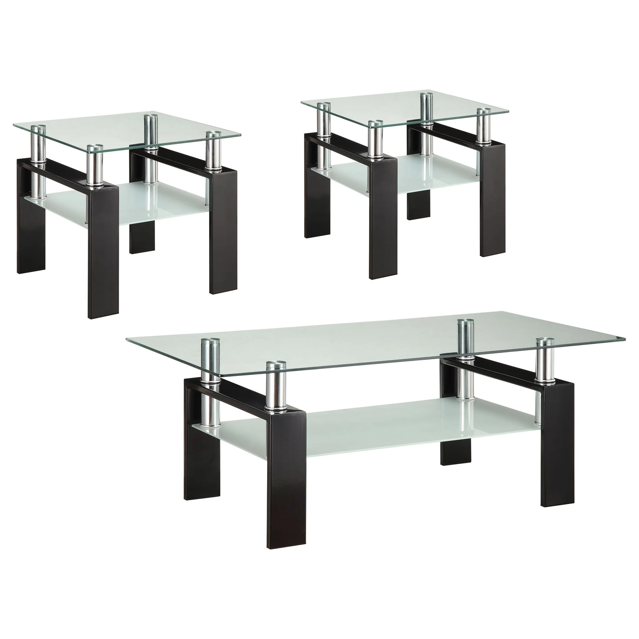 Dyer 3-piece Rectangular Coffee and End Table Set Black - Image 3
