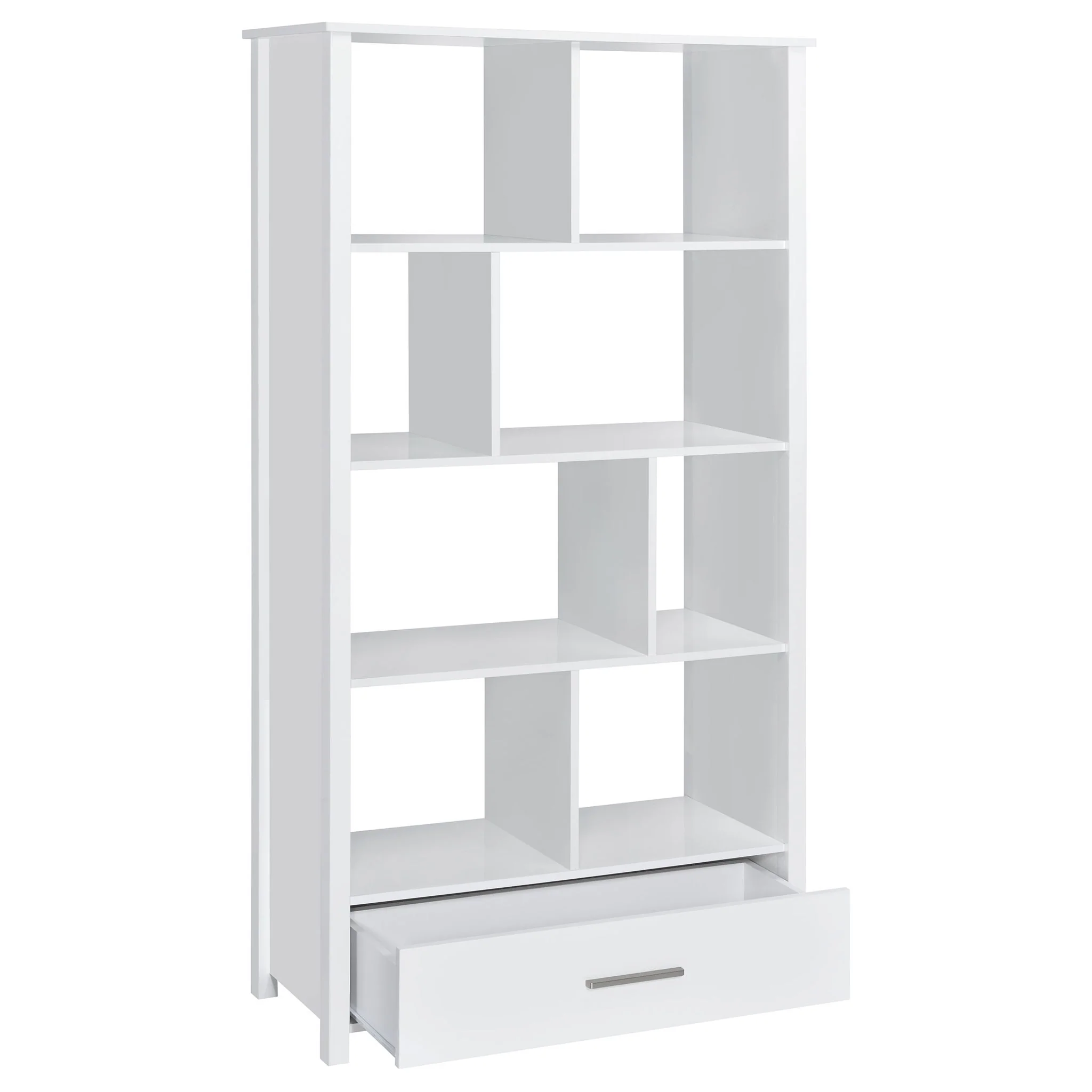Dylan 68-inch 4-shelf Storage Bookshelf White High Gloss - Image 4