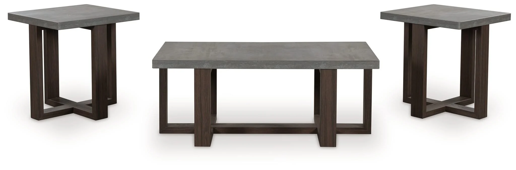 Dynnford - Occasional Table Set (Set of 3) - Gray / Brown - Image 3