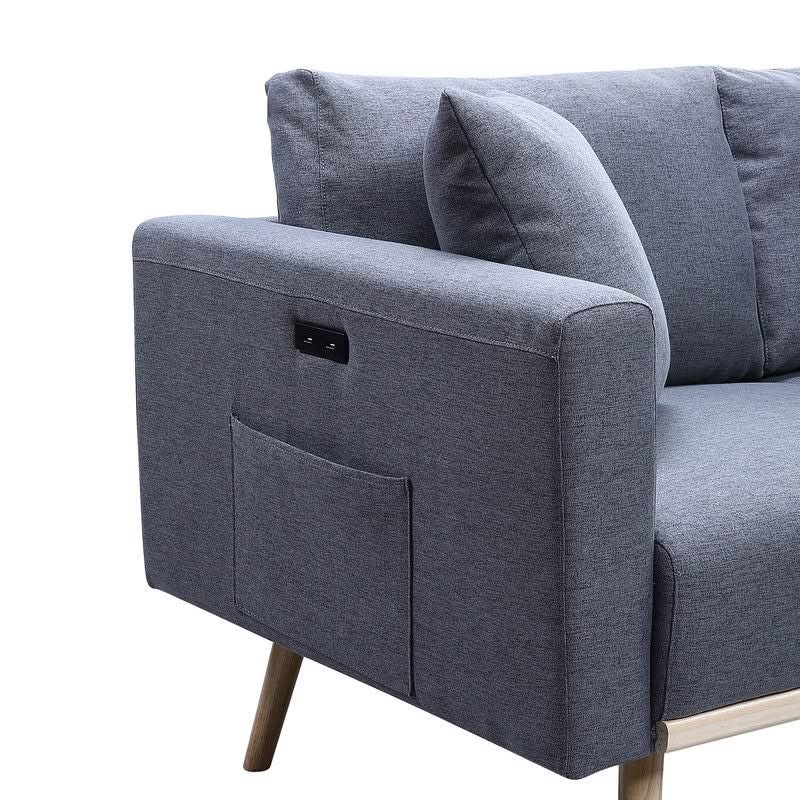 Easton - Fabric Loveseat With USB Charging Ports Pockets And Pillows - Image 3