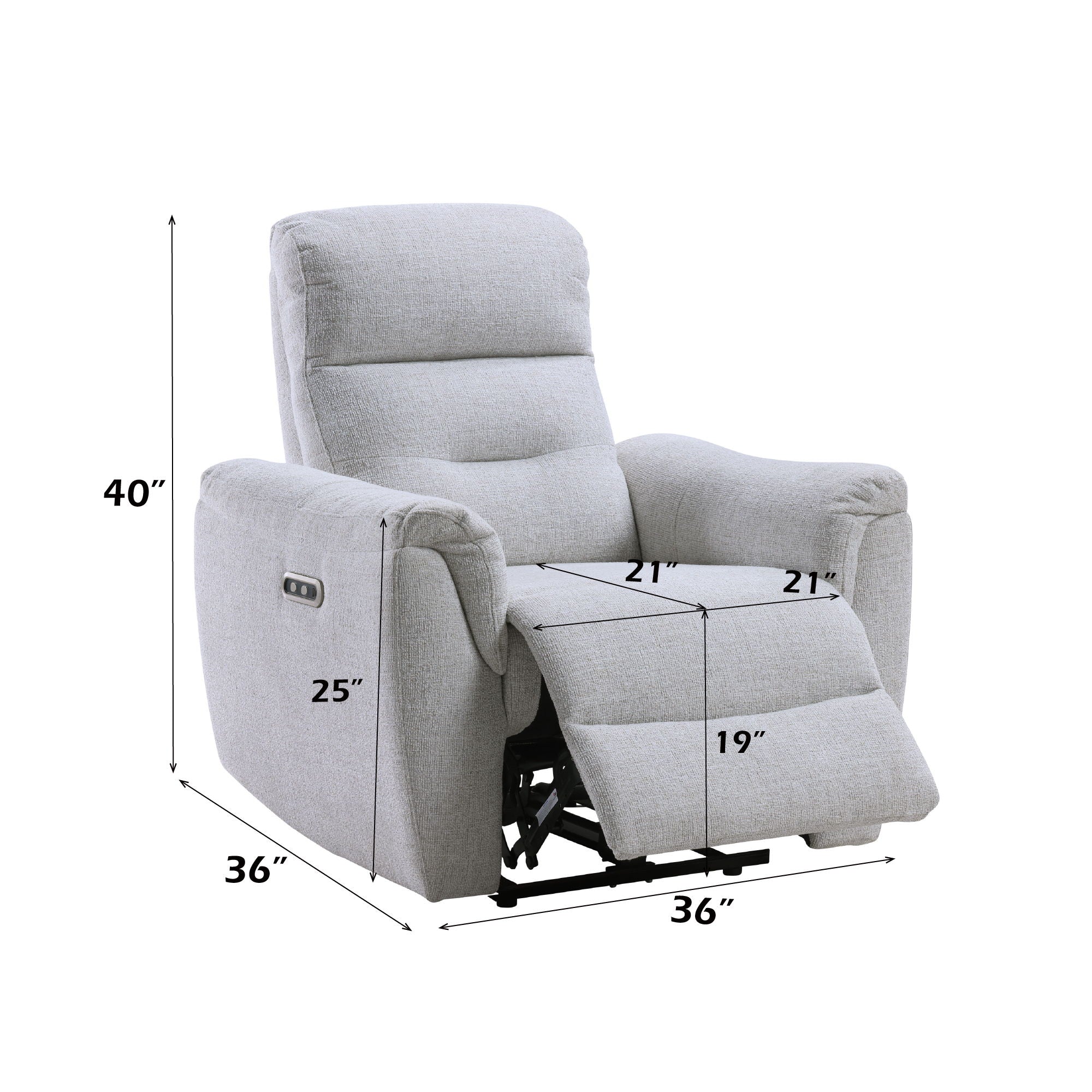 Eastre - Power Motion Recliner With USB Port - Gray - Image 4