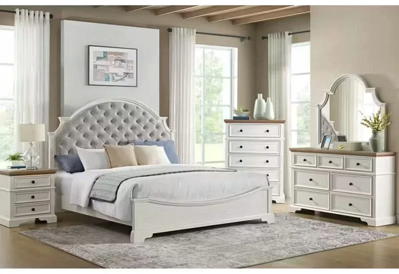 Eastwood White 5-Drawer Chest with Antique Silver Hardware - Image 3