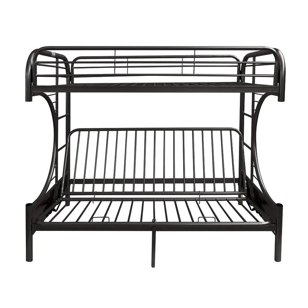 Eclipse - Twin Long Queen Futon Bunk Bed - Black - Image 2