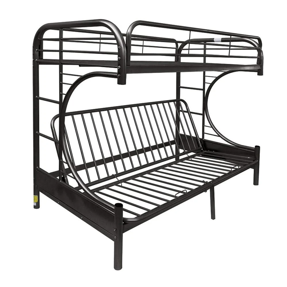 Eclipse - Twin Long Queen Futon Bunk Bed - Black - Image 4