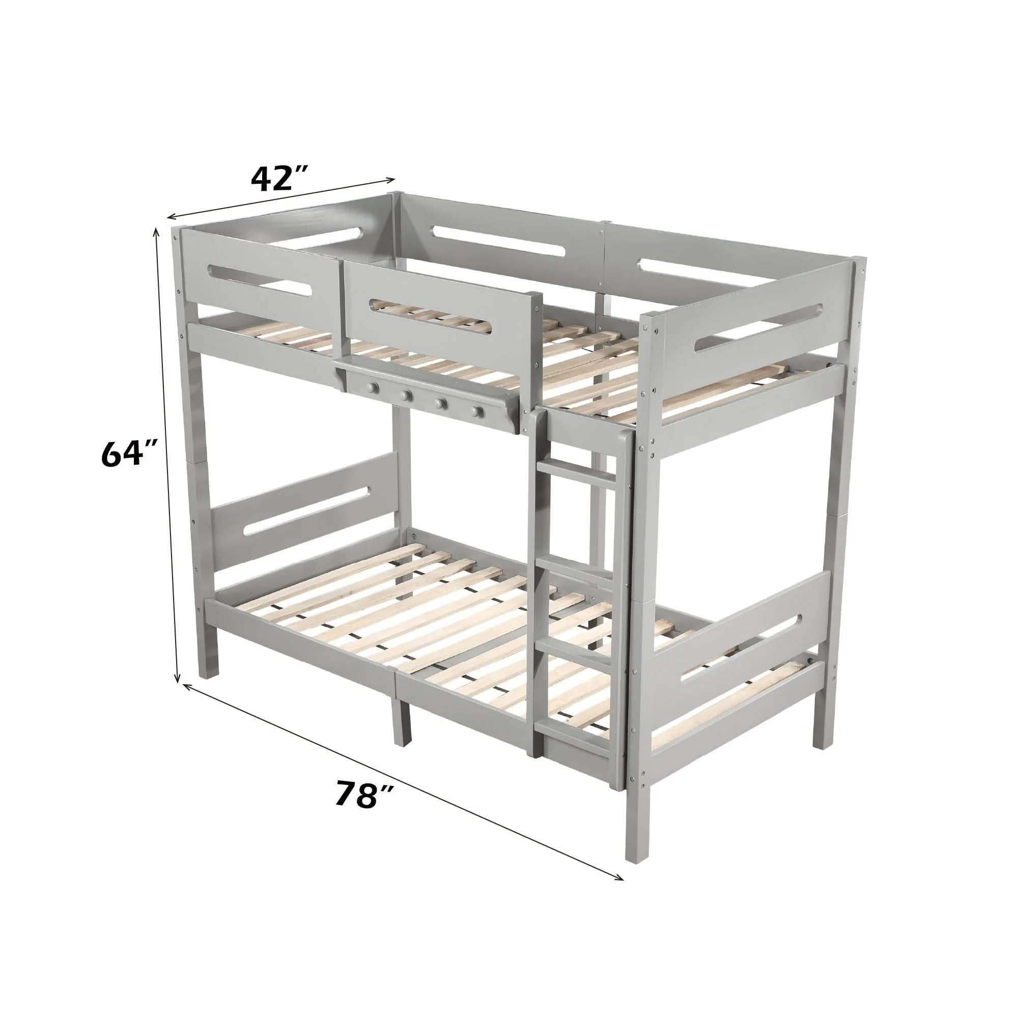 Edah - Twin Twin Bunk Bed - Gray - Image 4