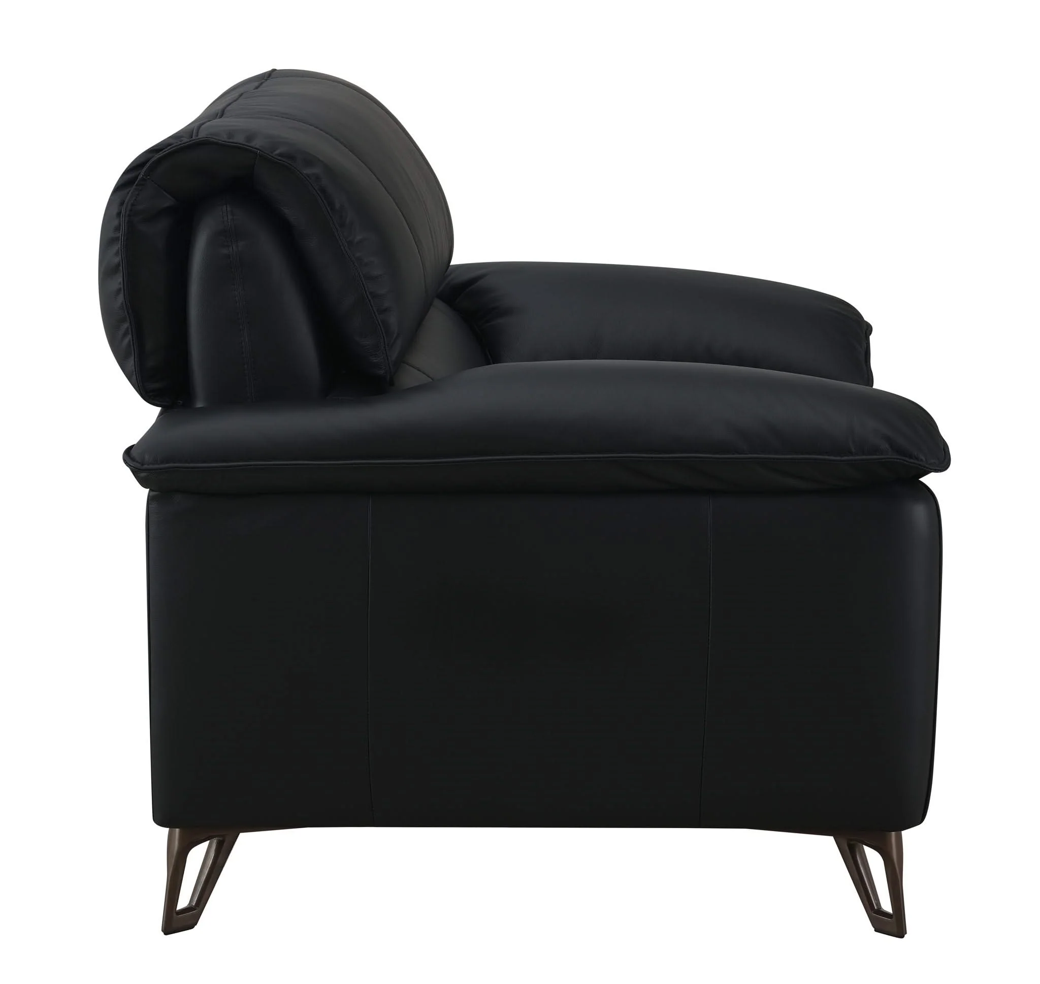 Eilene - Top Grain Leather Chair - Black - Image 2