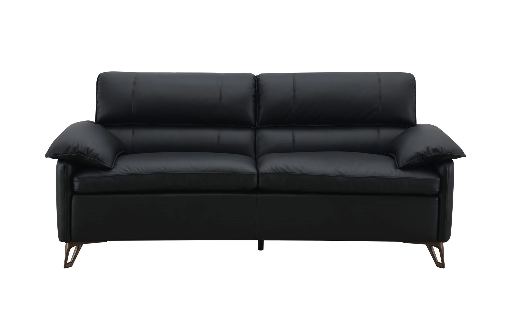 Eilene - Top Grain Leather Loveseat - Black - Image 4