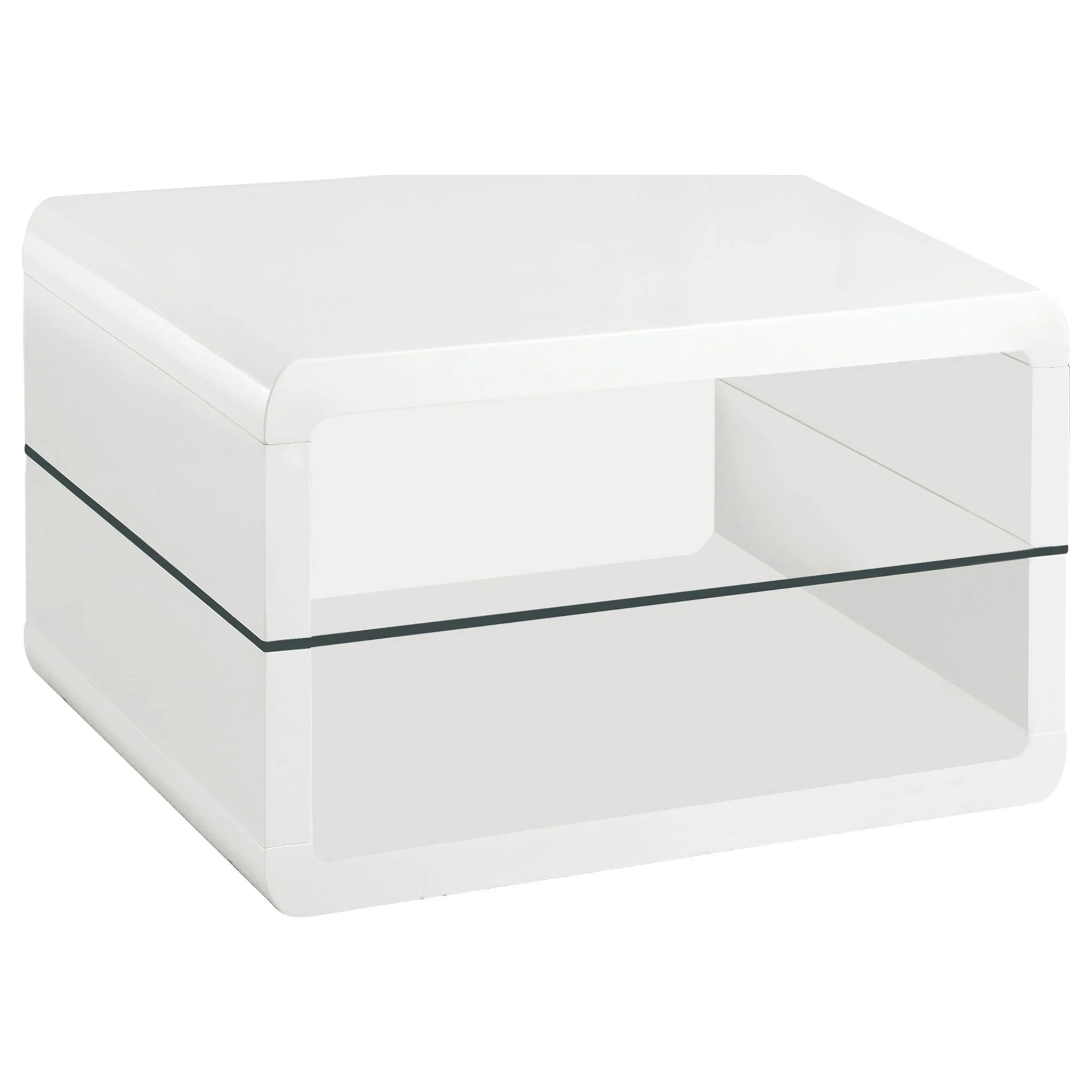 Elana 2-piece Coffee and End Table Set White High Gloss - Image 3