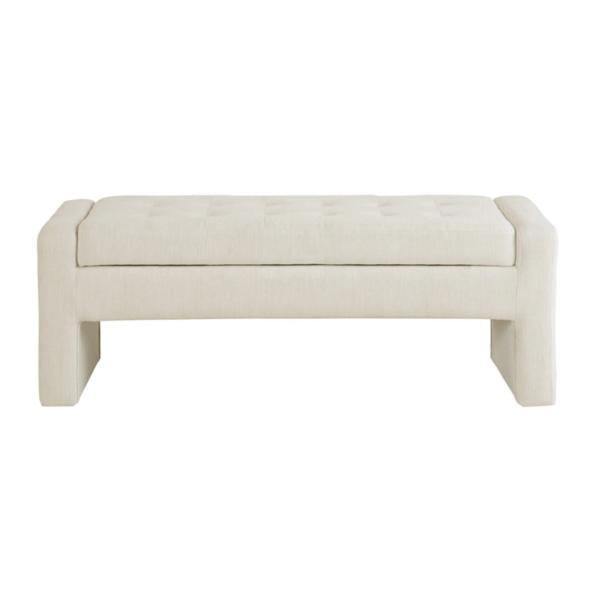 Elegant Soft Close Storage Bench Polyester Upholstery - Cream - Image 3