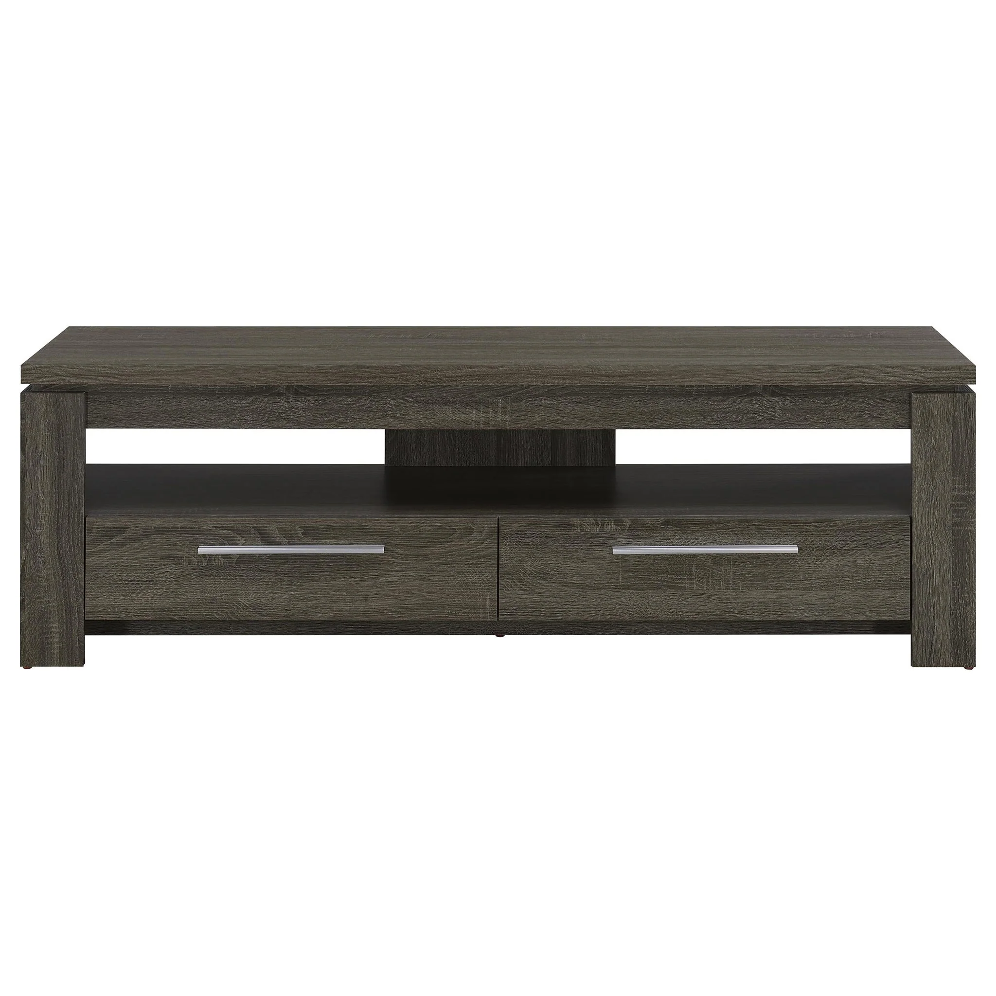 Elkton 2-drawer Engineered Wood 59-inch TV Stand Weathered Grey - Image 3
