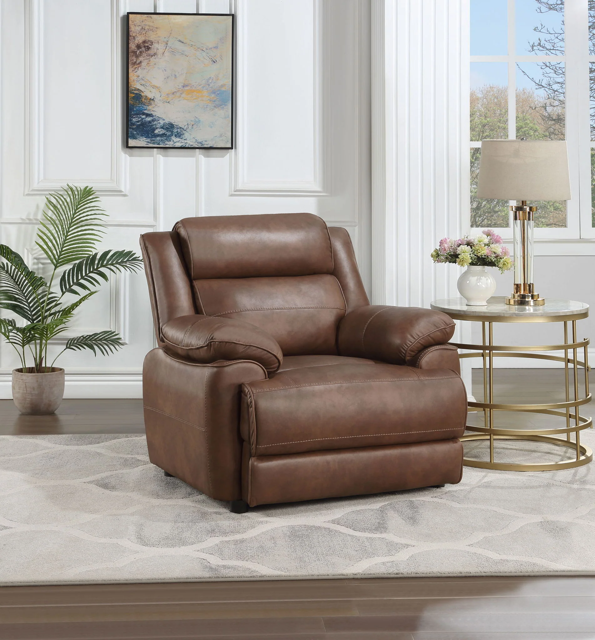 Ellington Upholstered Padded Arm Accent Chair Dark Brown - Image 4