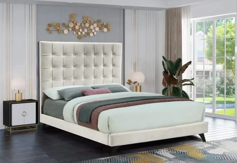 ELLY CREAM QUEEN UPHOL. BED