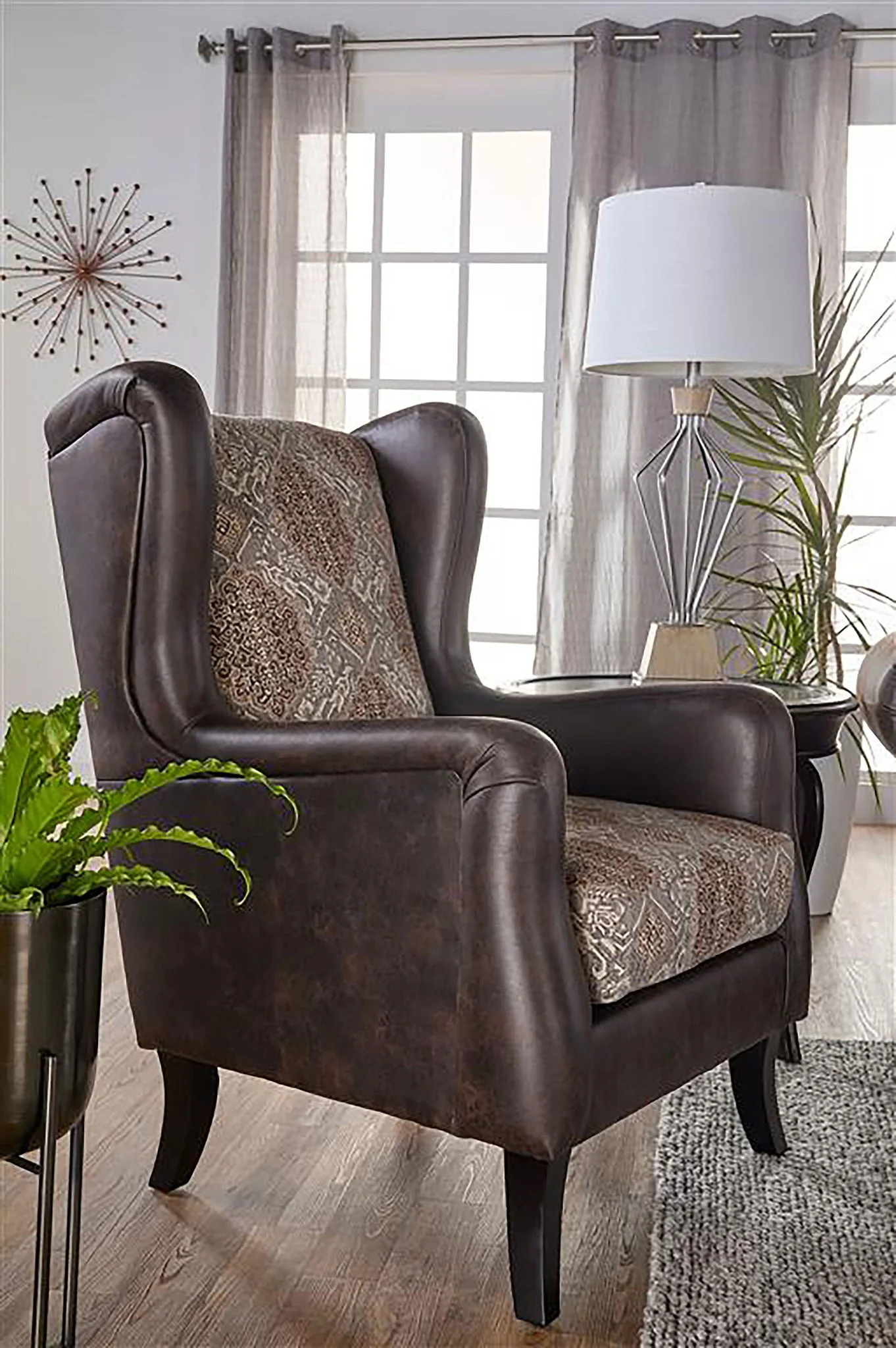 Elmbrook Upholstered Wingback Accent Club Chair Brown - Image 4